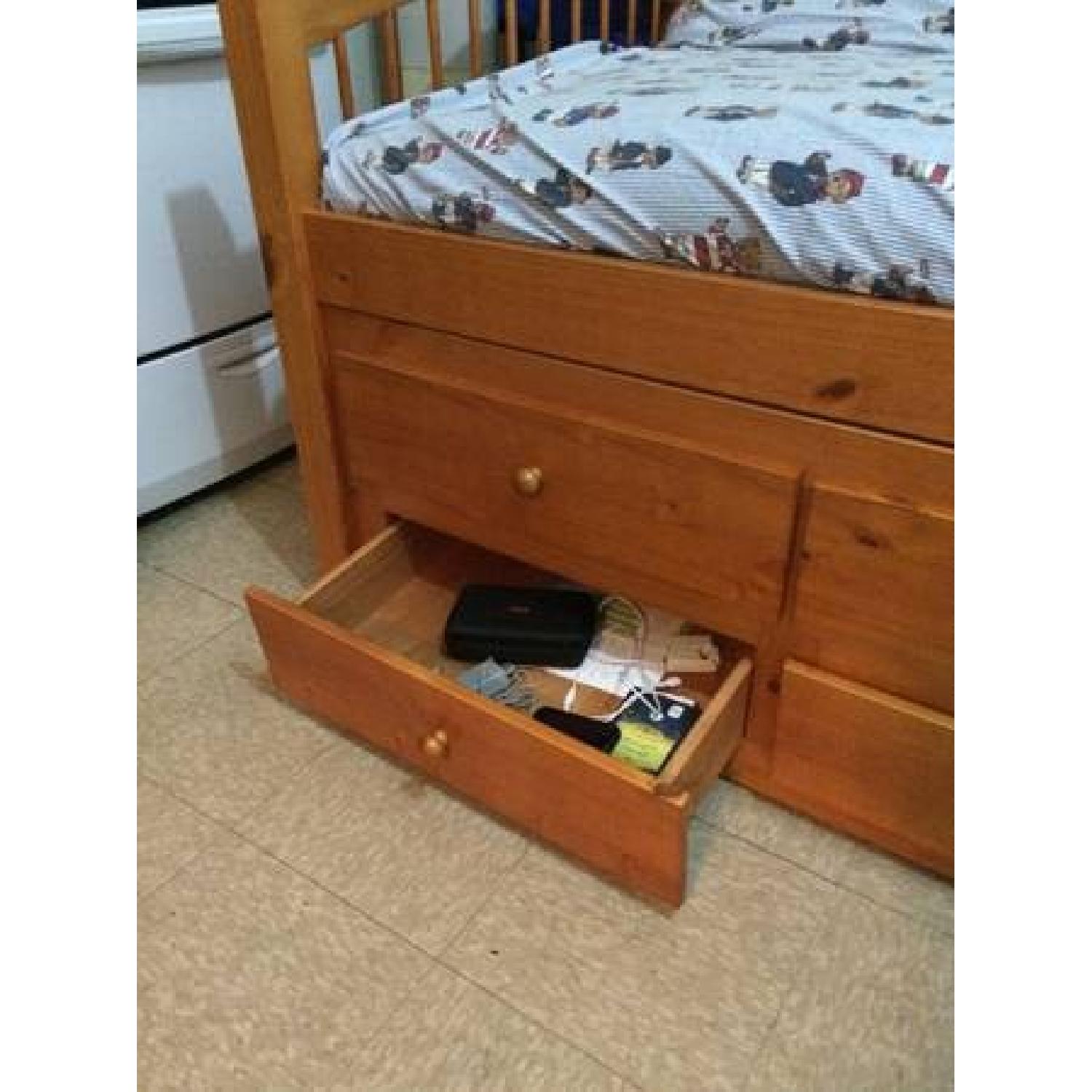 Twin Size Bed Frame w/ Twin Trundle - image-6