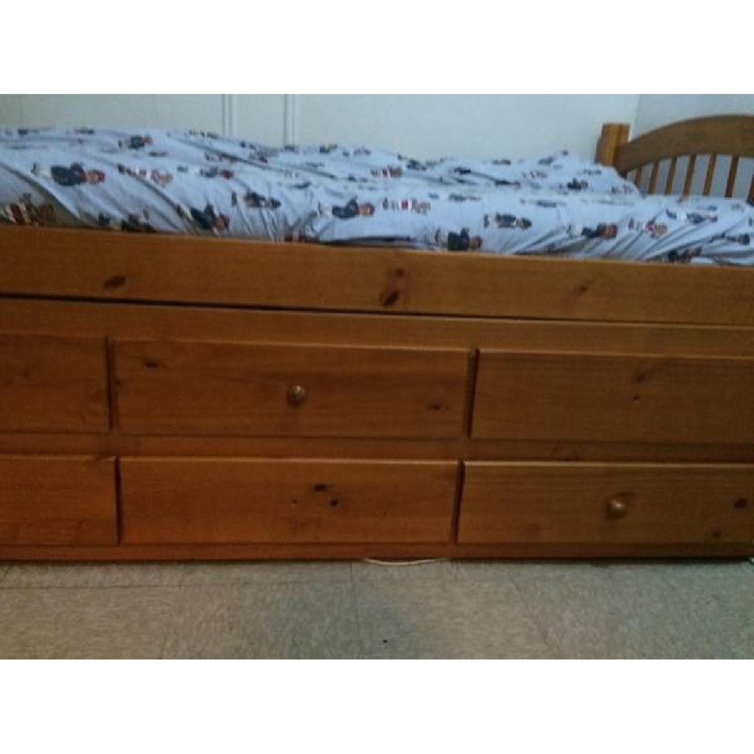Twin Size Bed Frame w/ Twin Trundle - image-7