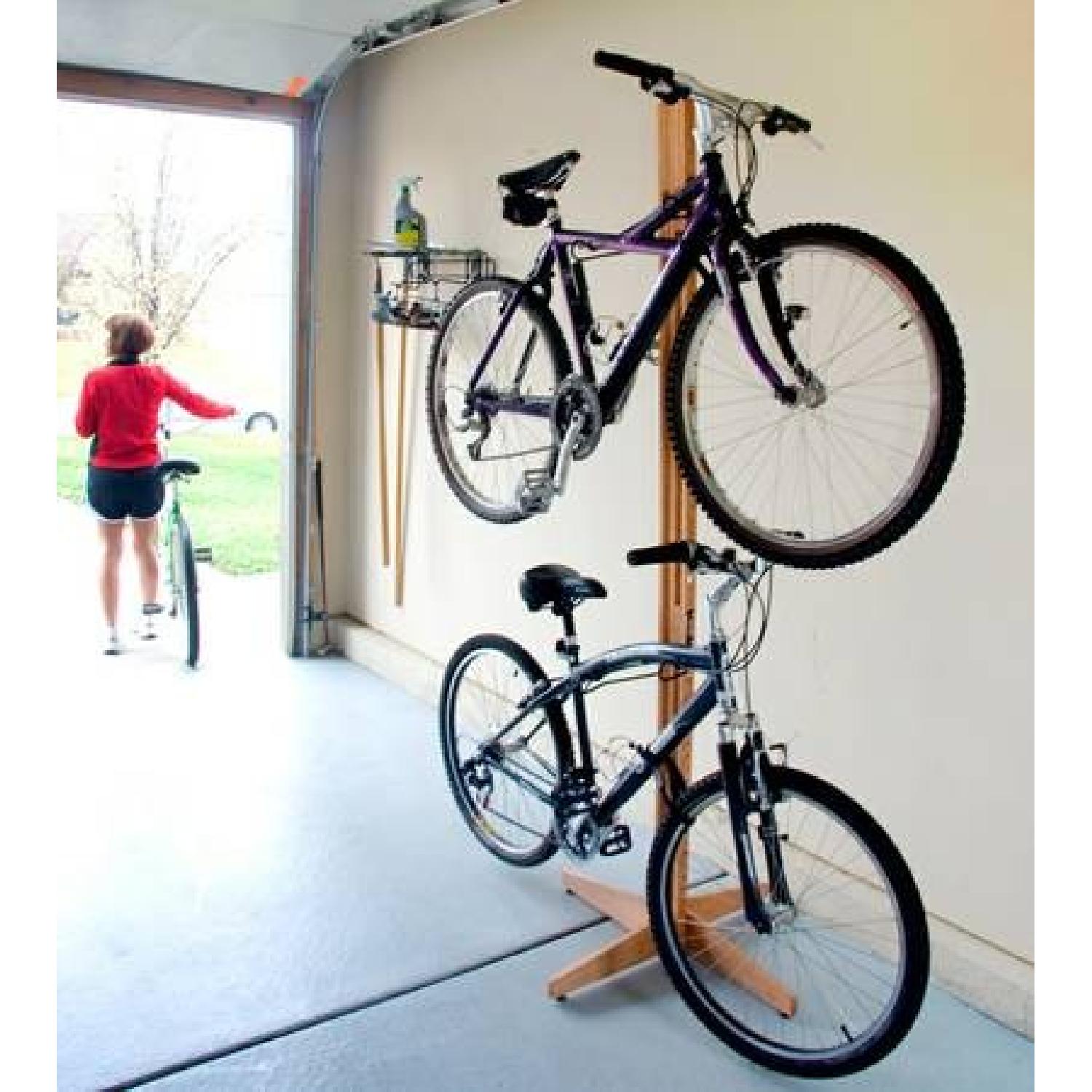 Gear Up Freestanding Oak Bike Rack - AptDeco
