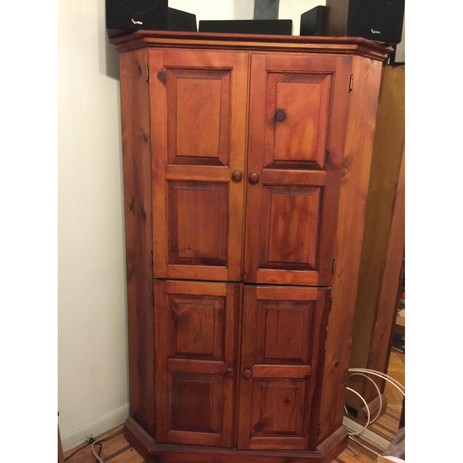 Cherry Wood Custom Corner TV/Media Center - image-3