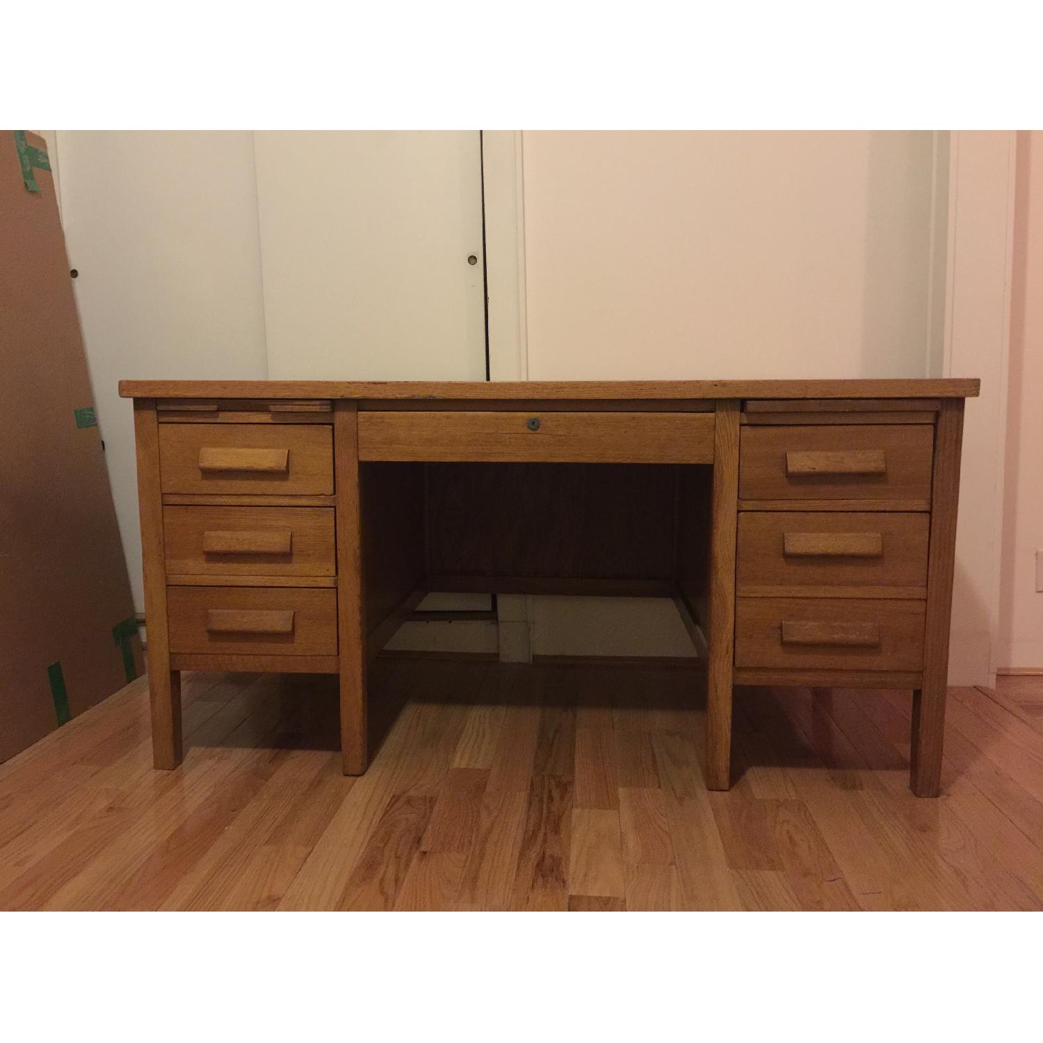 Vintage Solid Wood Desk - image-1