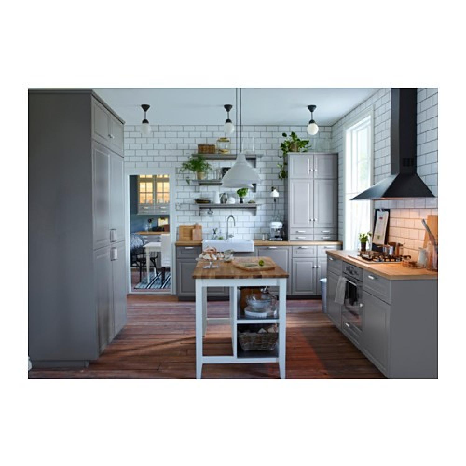 Ikea White Oat Kitchen Island - image-6