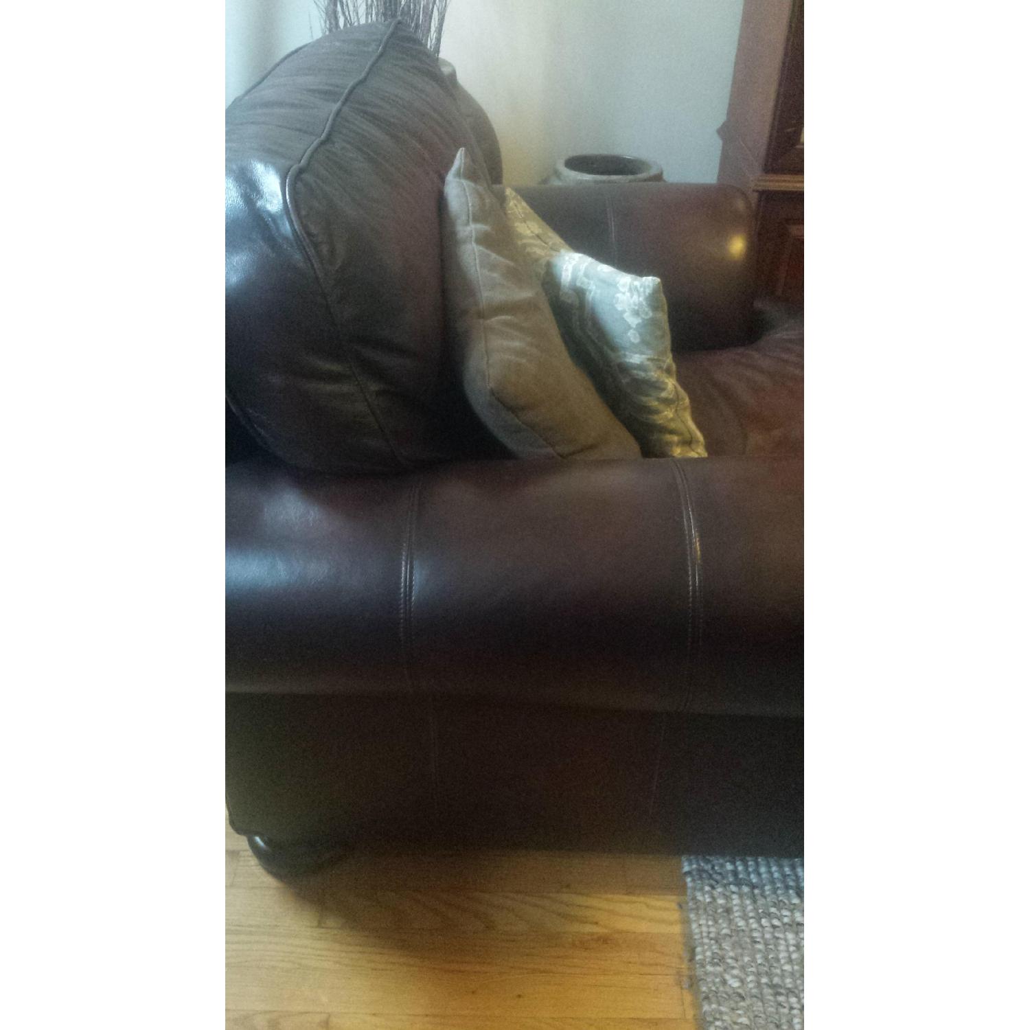 Leather Club Chair w/ Ottoman - image-3