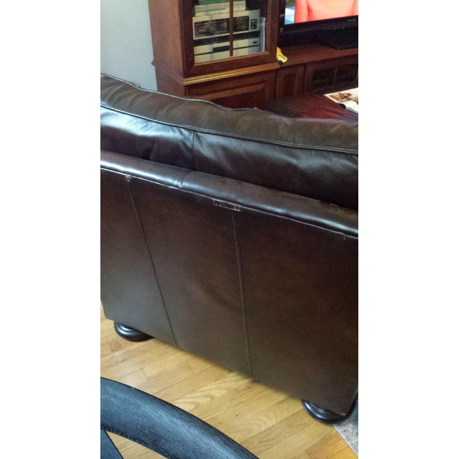 Leather Club Chair w/ Ottoman - image-4