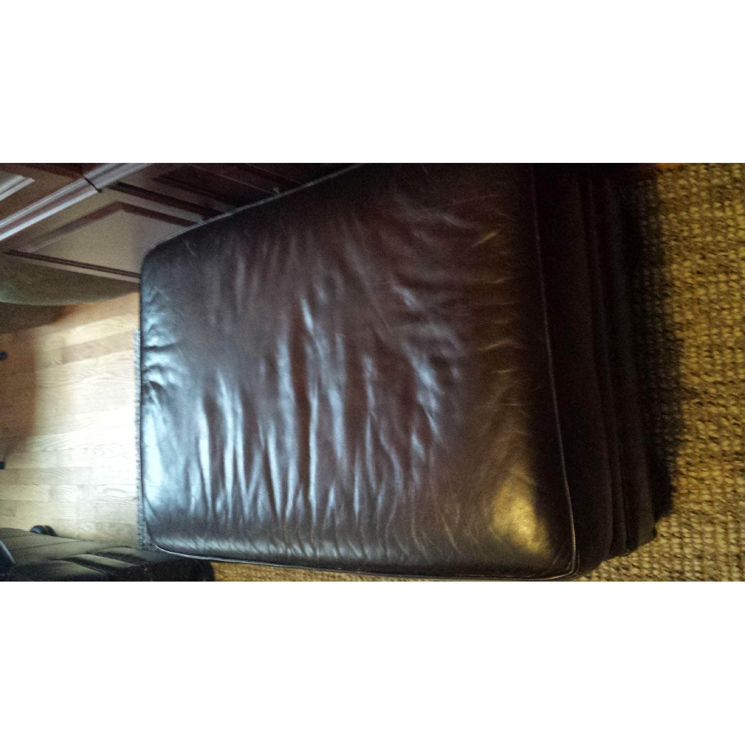 Leather Club Chair w/ Ottoman - image-8