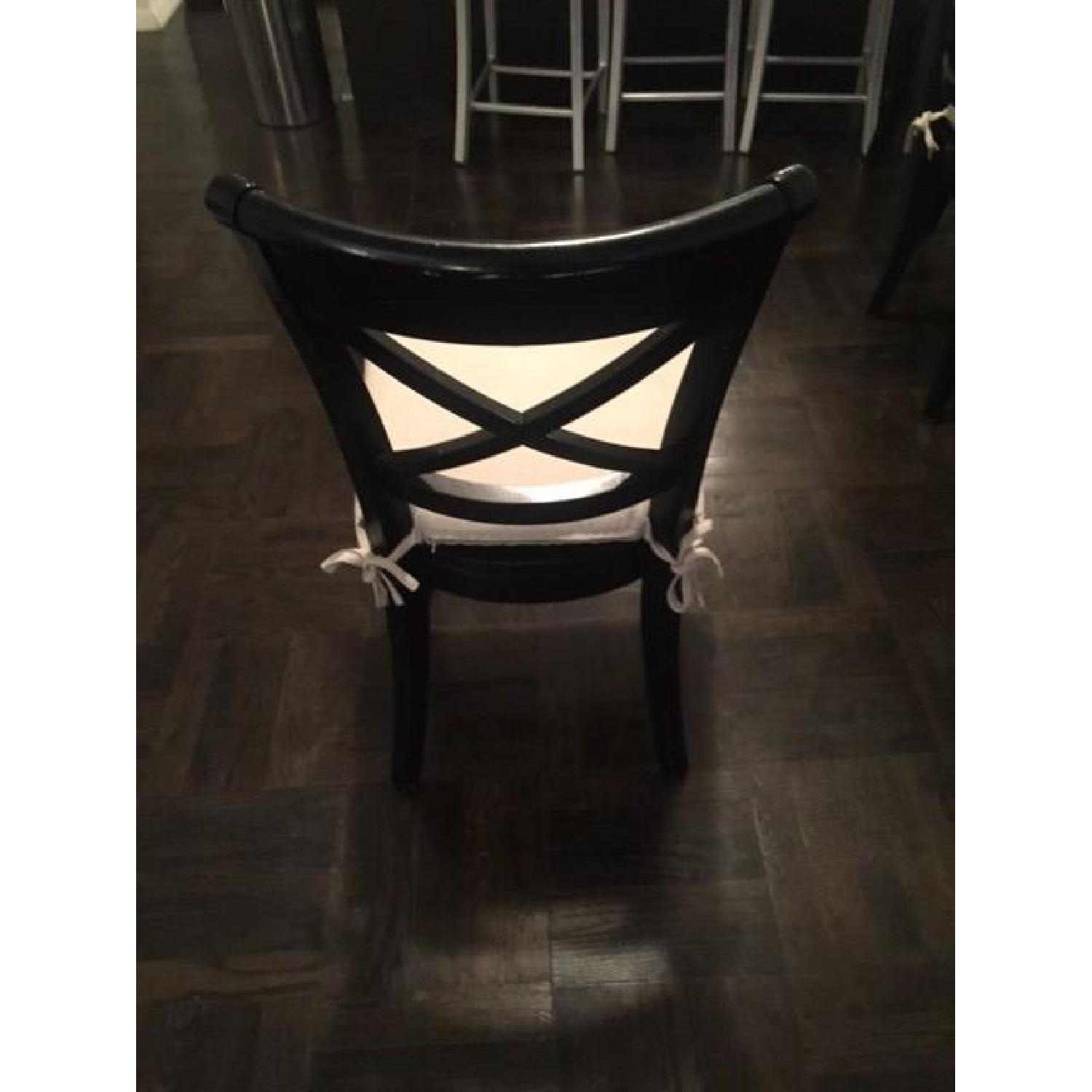 Crate & Barrel Black Wood Chairs - Set of 4 - image-1