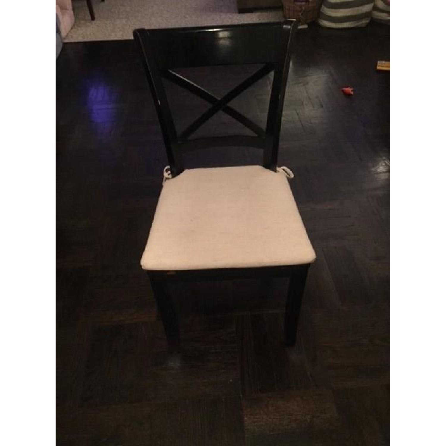 Crate & Barrel Black Wood Chairs - Set of 4 - image-2