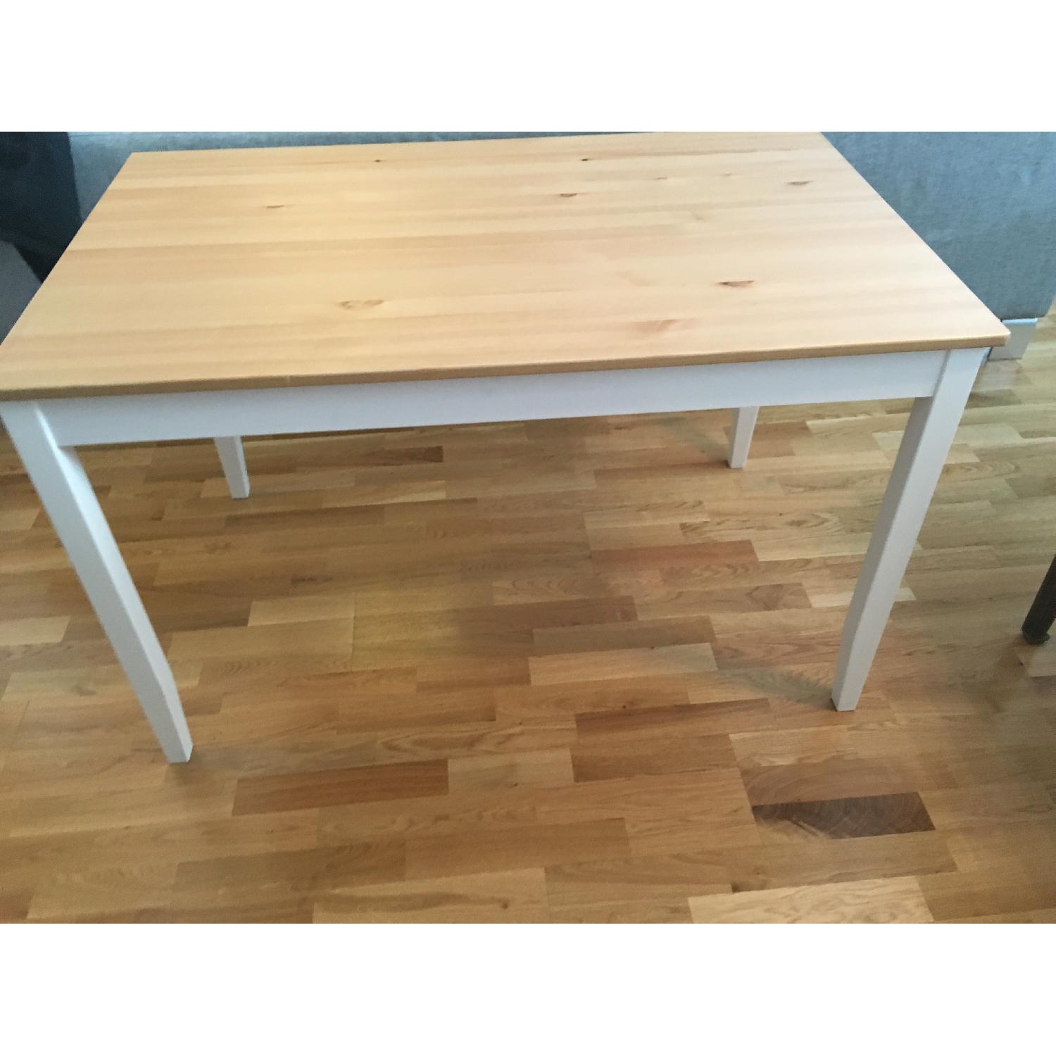 Wood Table w/ White Base - image-4