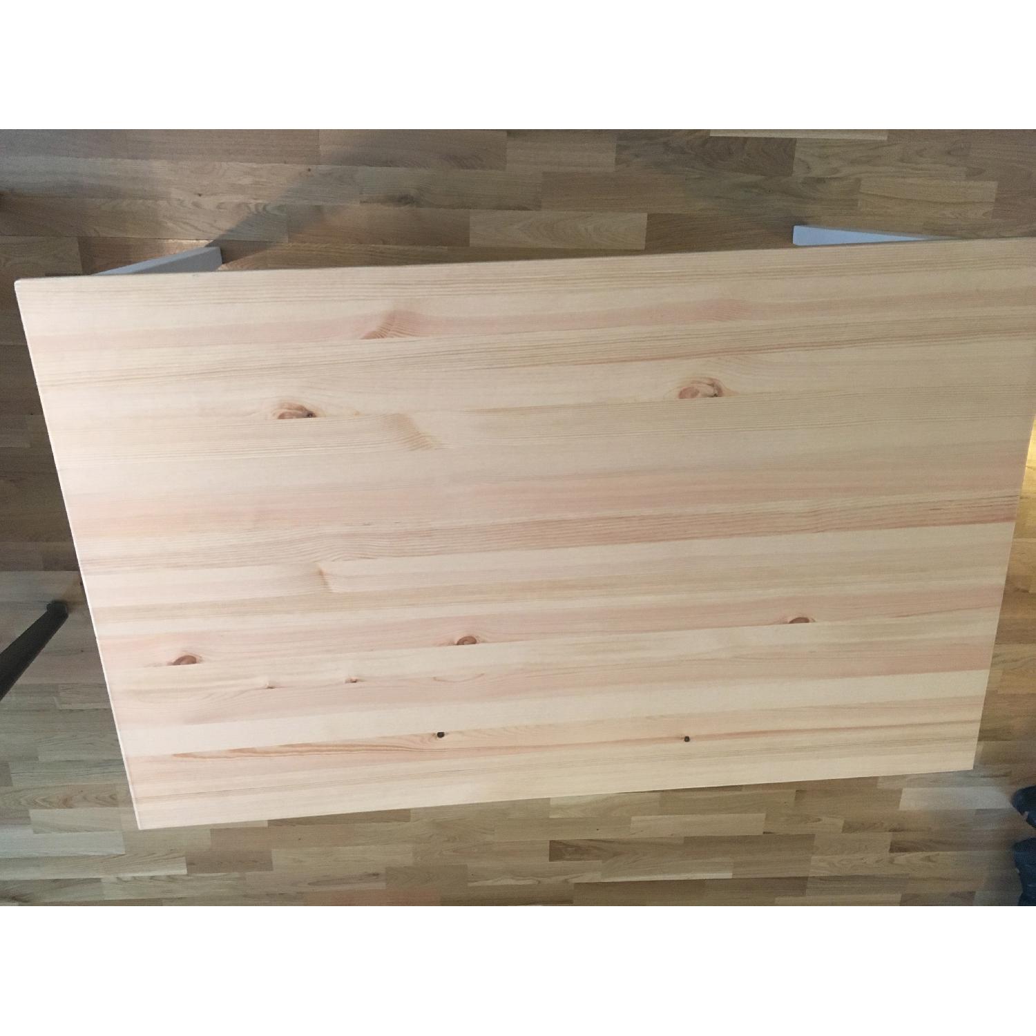 Wood Table w/ White Base - image-6