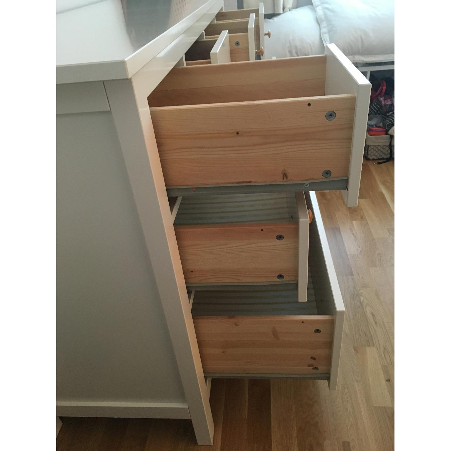 Ikea White Dresser w/ Hand Painted Gold Knobs - image-3