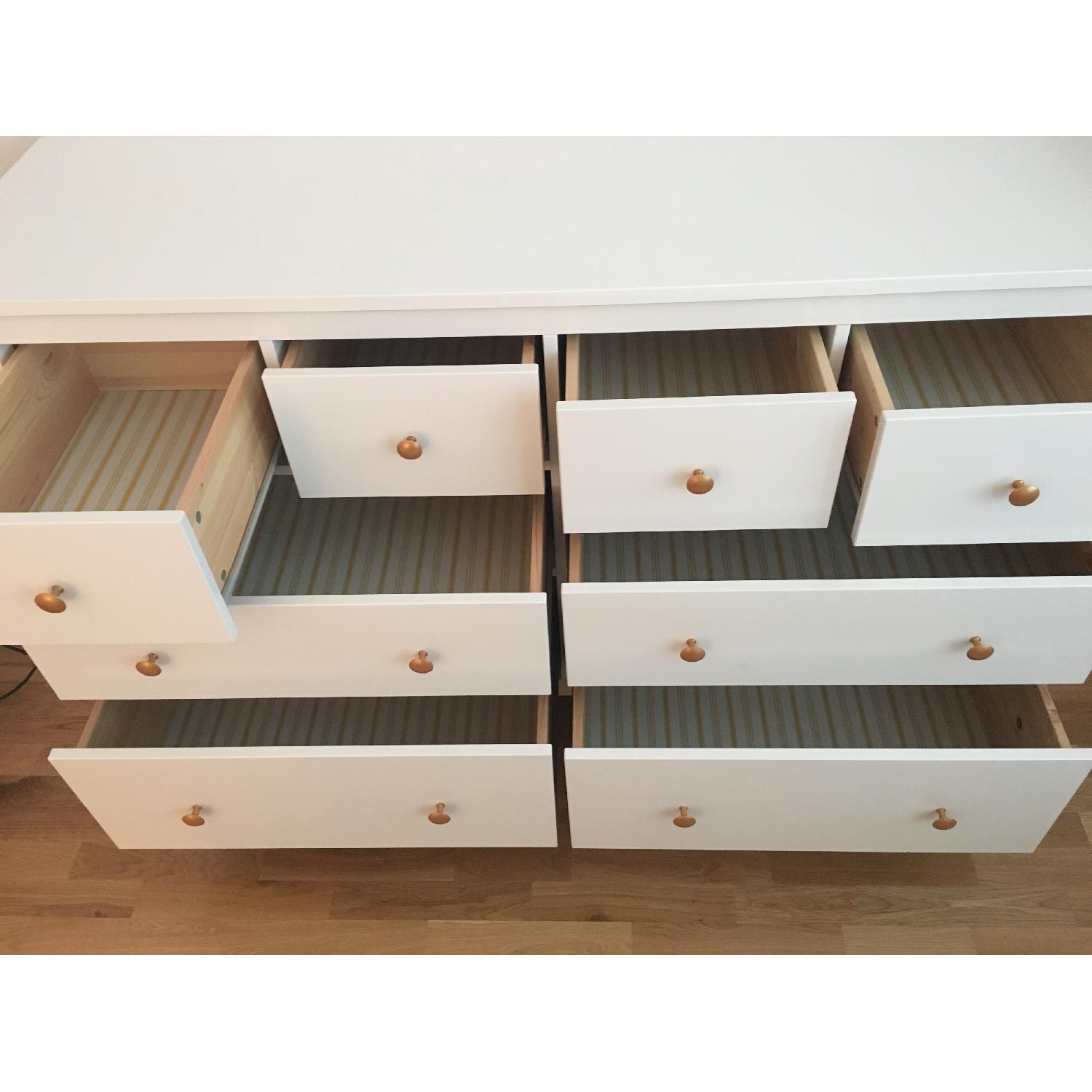 Ikea White Dresser w/ Hand Painted Gold Knobs - image-6