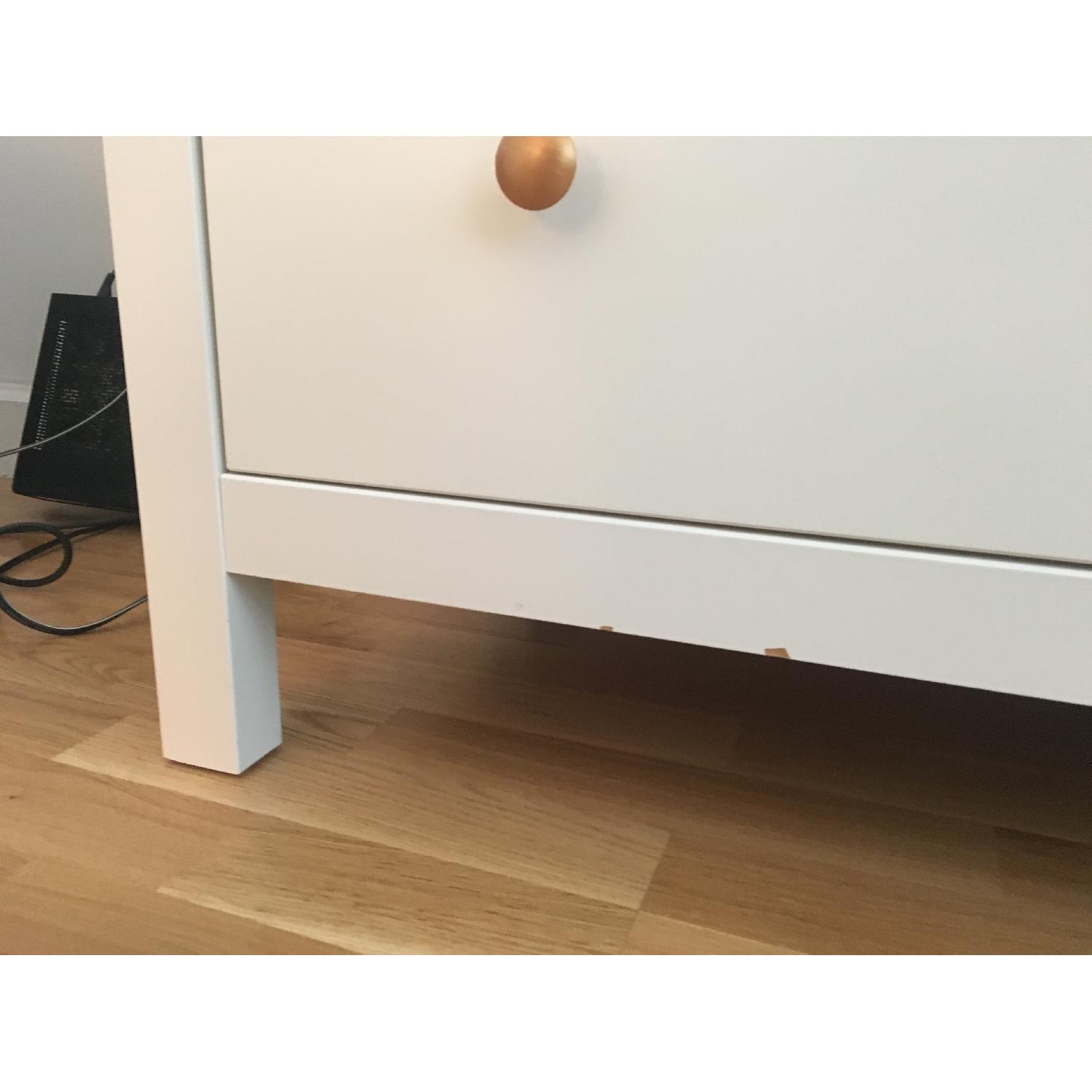 Ikea White Dresser w/ Hand Painted Gold Knobs - image-8