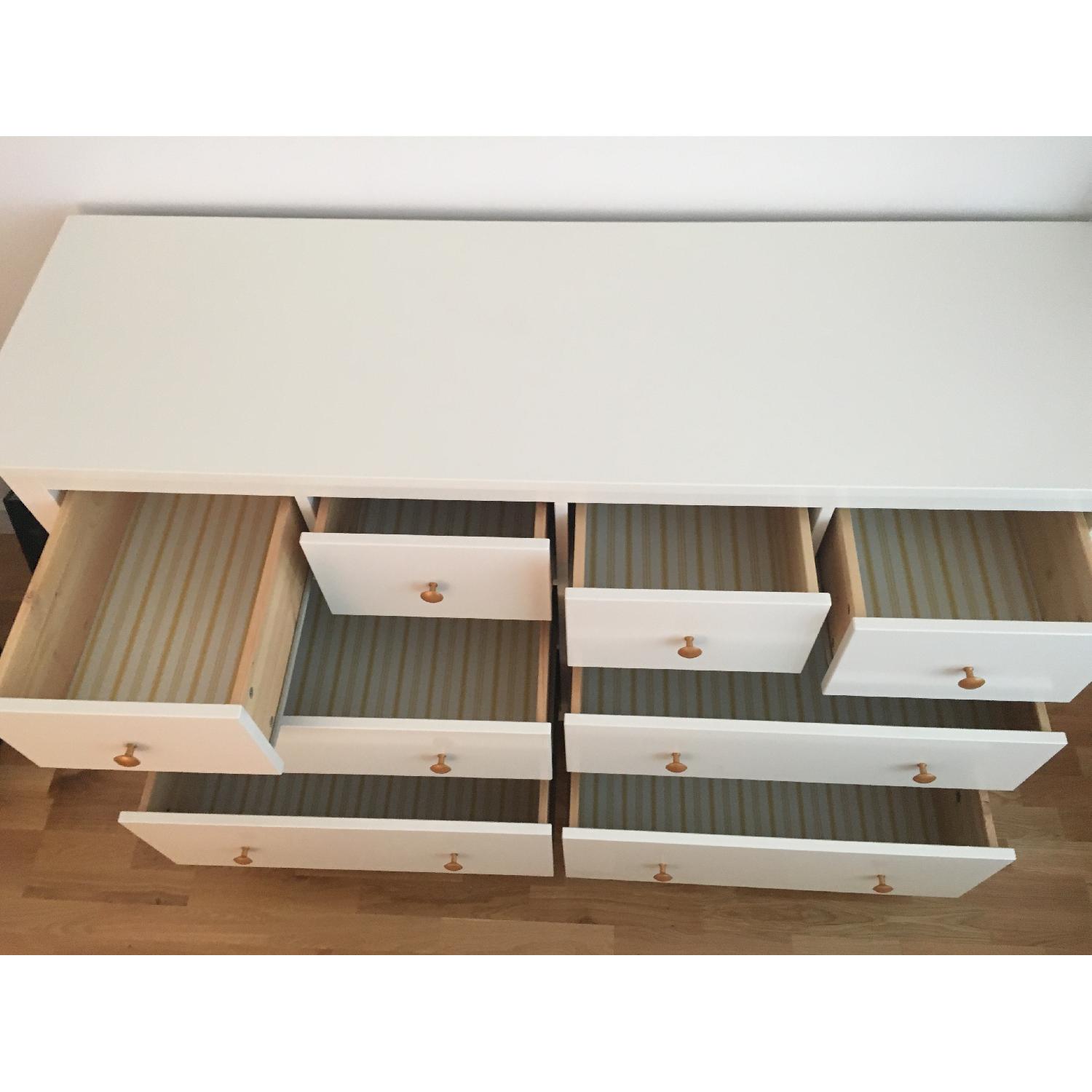 Ikea White Dresser w/ Hand Painted Gold Knobs - image-9