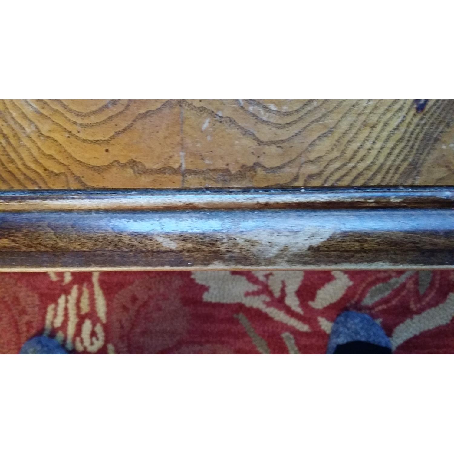 Heavy Wood Coffee Table w/ Glass Top - image-3