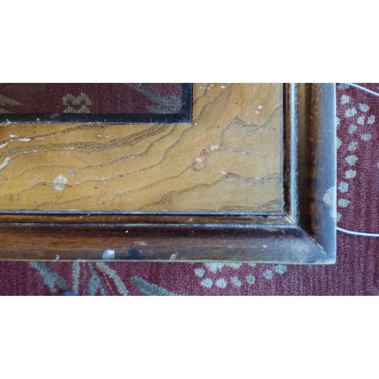 Heavy Wood Coffee Table w/ Glass Top - image-4