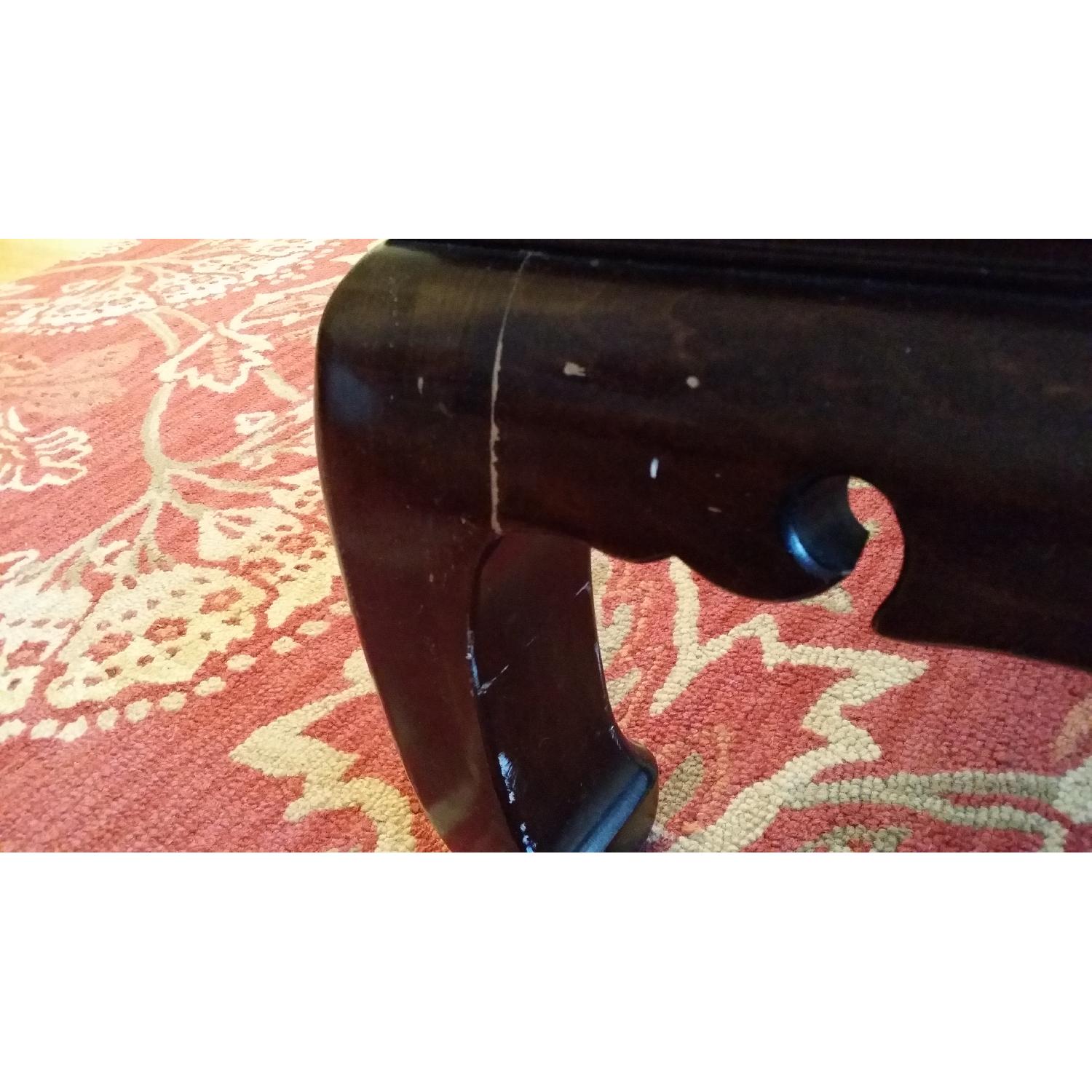 Heavy Wood Coffee Table w/ Glass Top - image-5