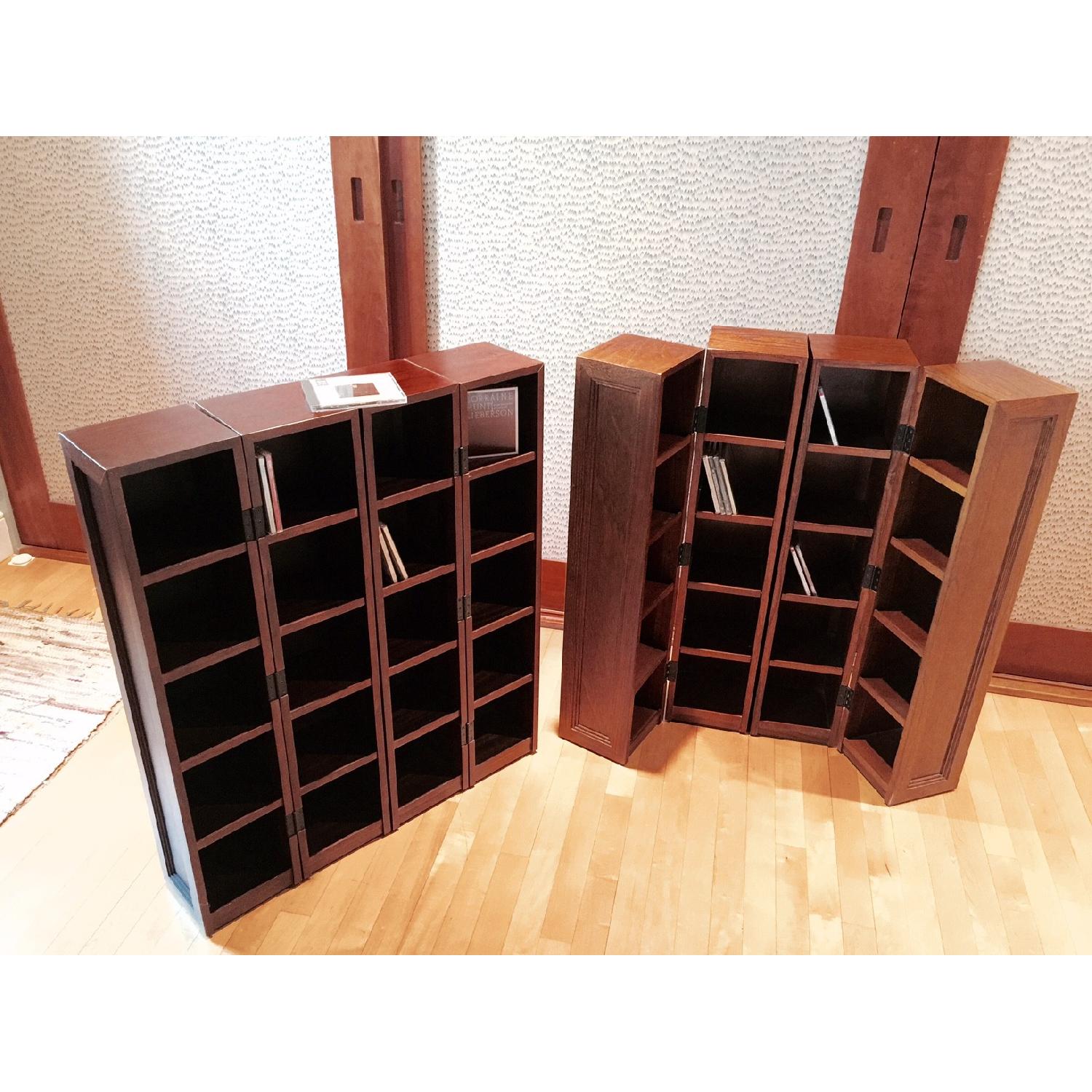 Pottery Barn Mahogany CD Storage Racks Pair AptDeco