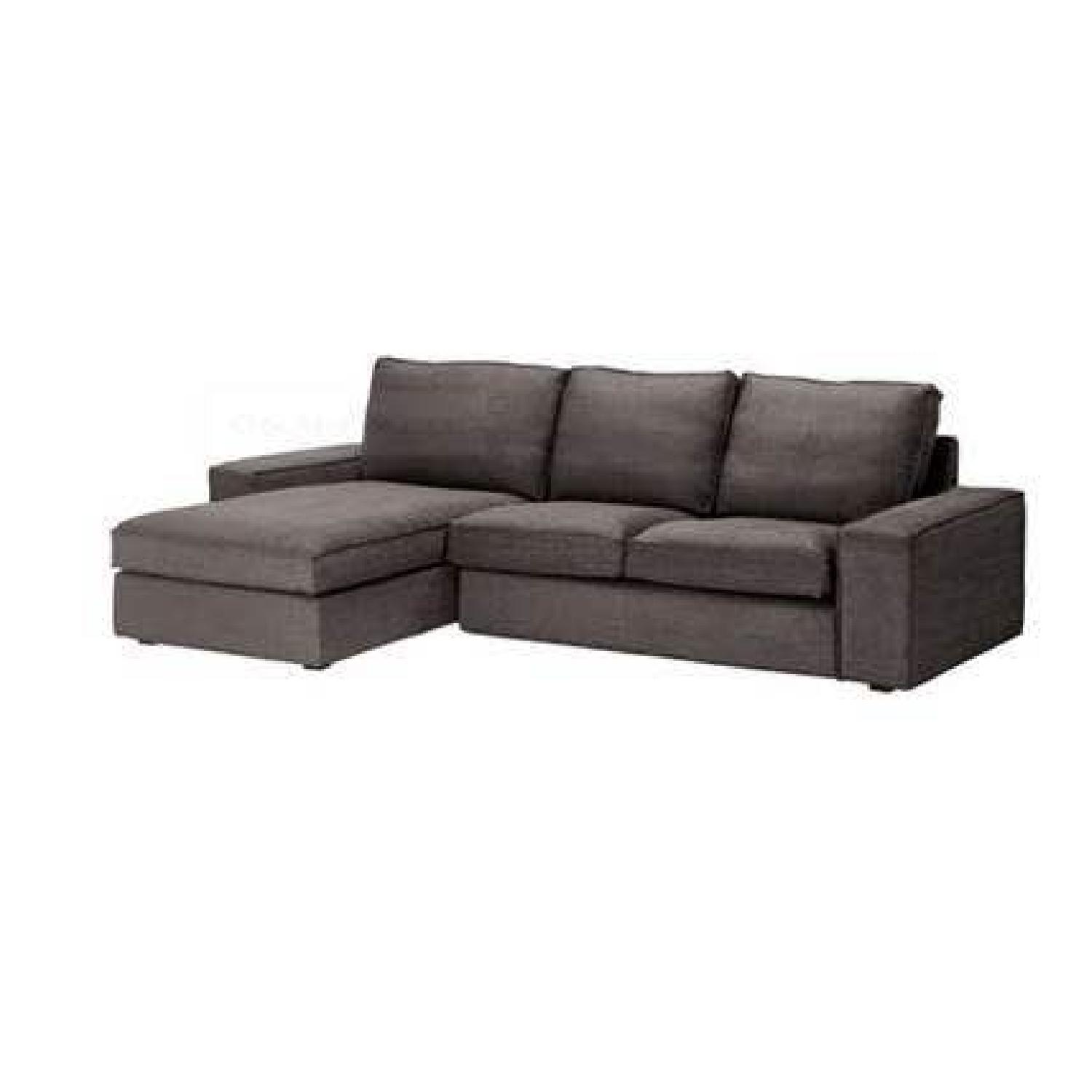 Ikea Kivik Sectional Sofa w/ Chaise in Hillared Anthracite AptDeco