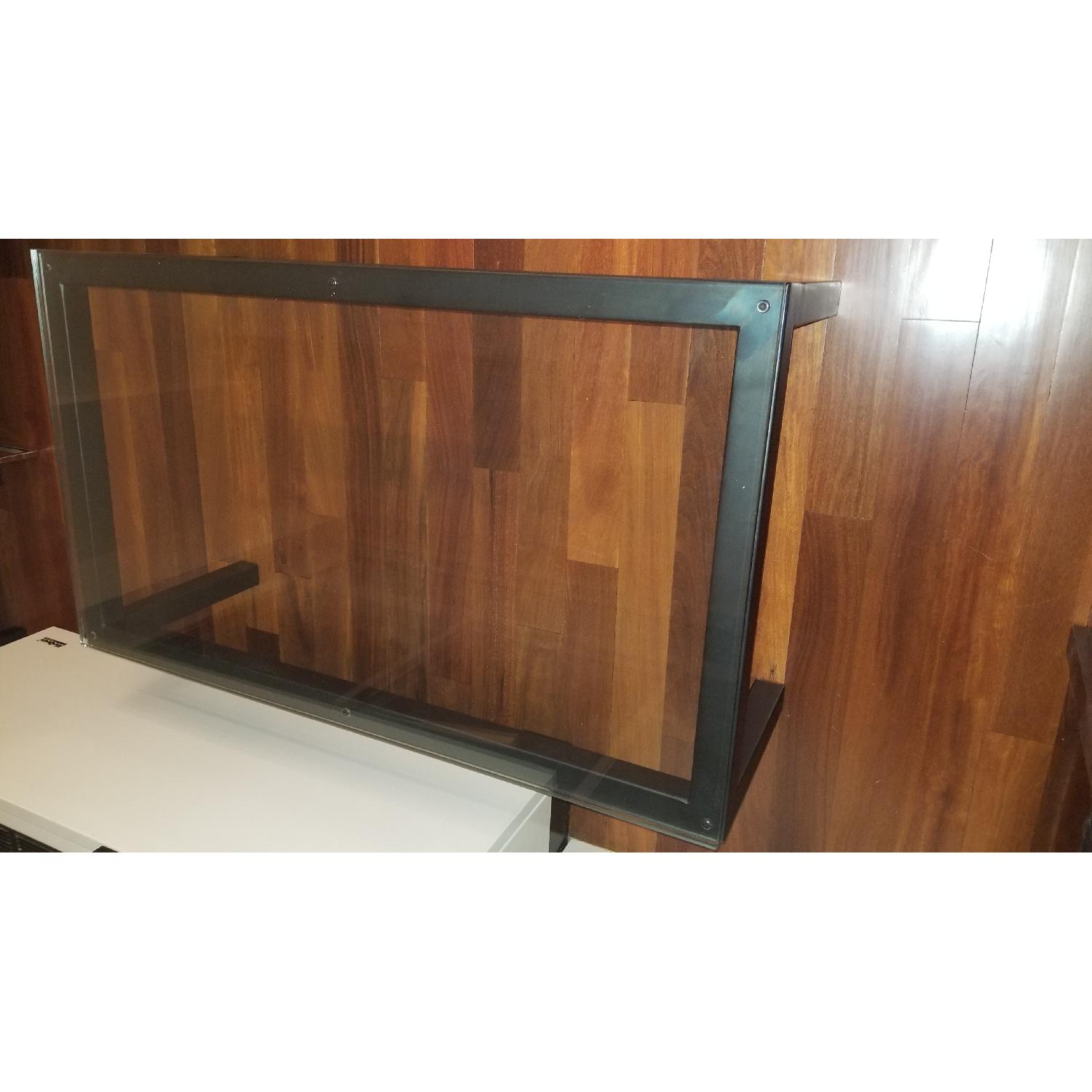 Crate & Barrel Parsons Clear Glass Top Coffee Table - image-2