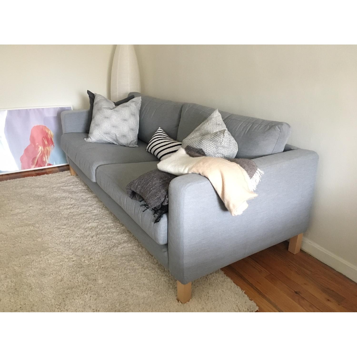 Ikea Karlstad Modern Light Gray Sofa AptDeco