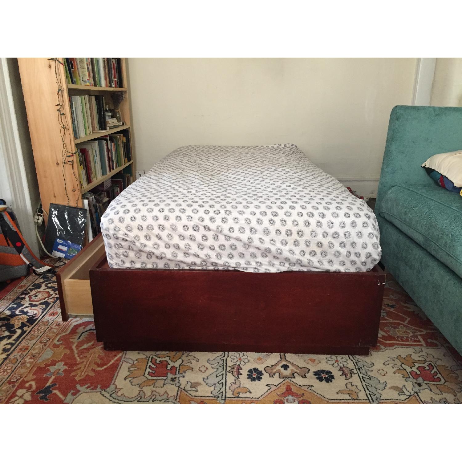 Gothic Cabinet Craft Twin Size Platform Bed w/ Drawers - image-1