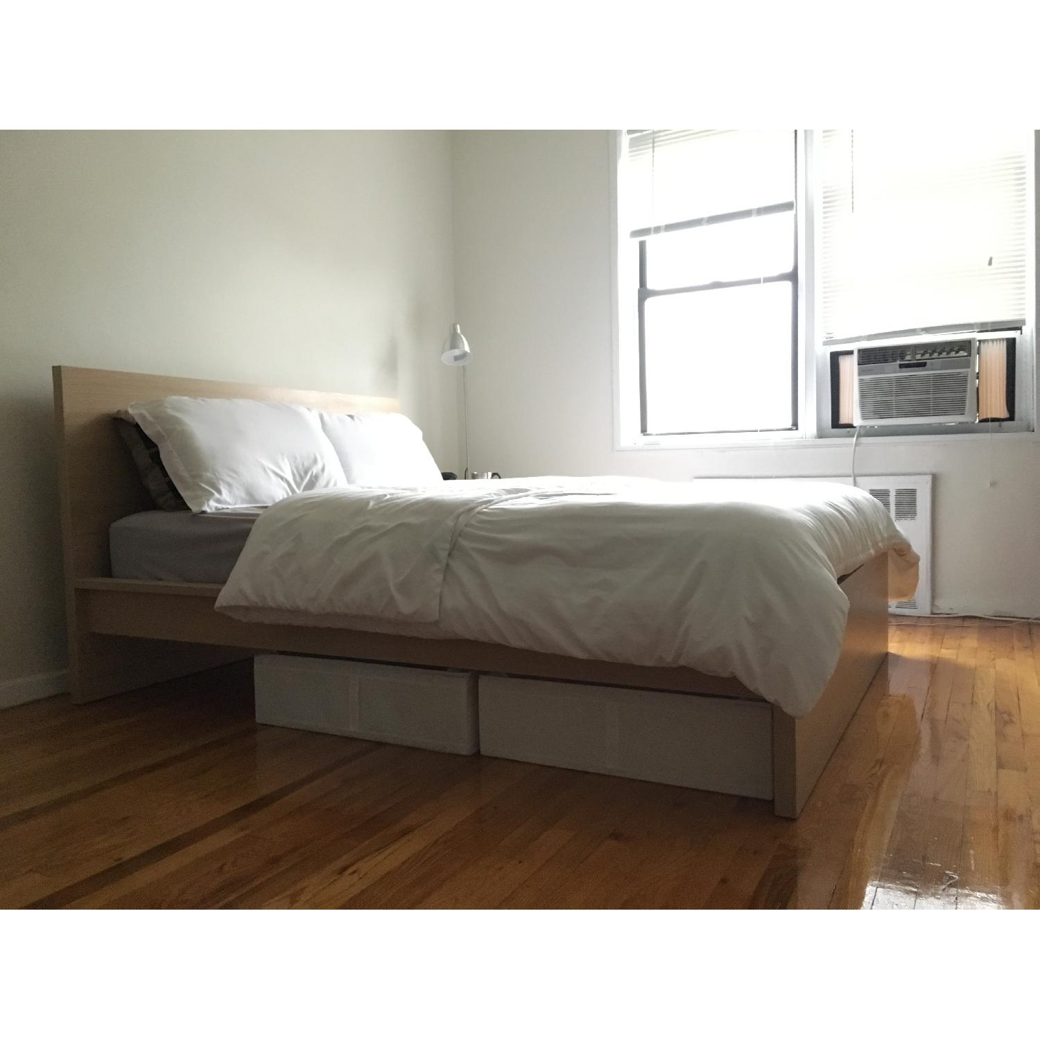 Ikea Malm Birch High Bed Frame w/ Luroy Bed Base - image-4