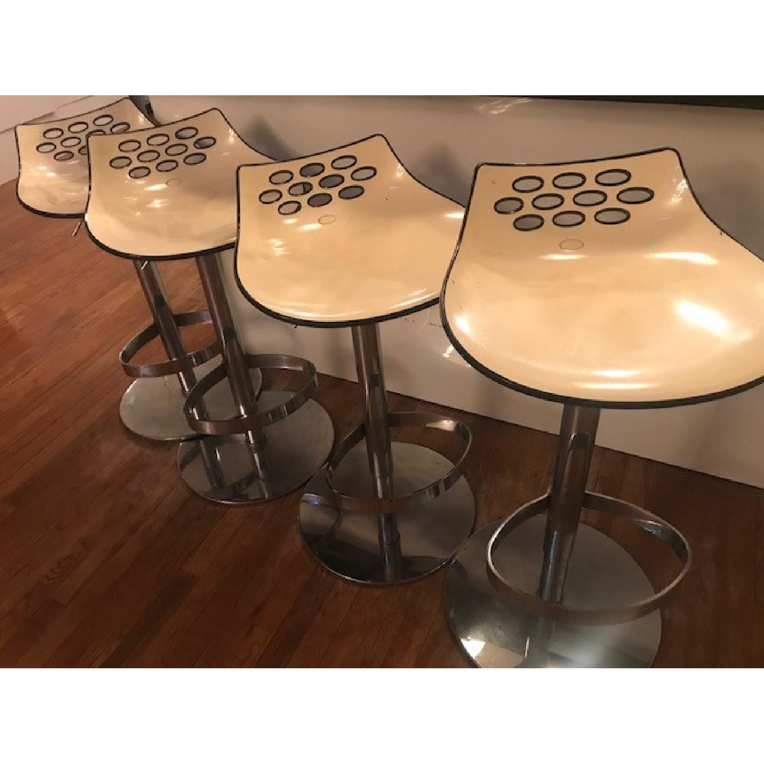 Calligaris Gas Swivel Stool in White Lacquer - image-1