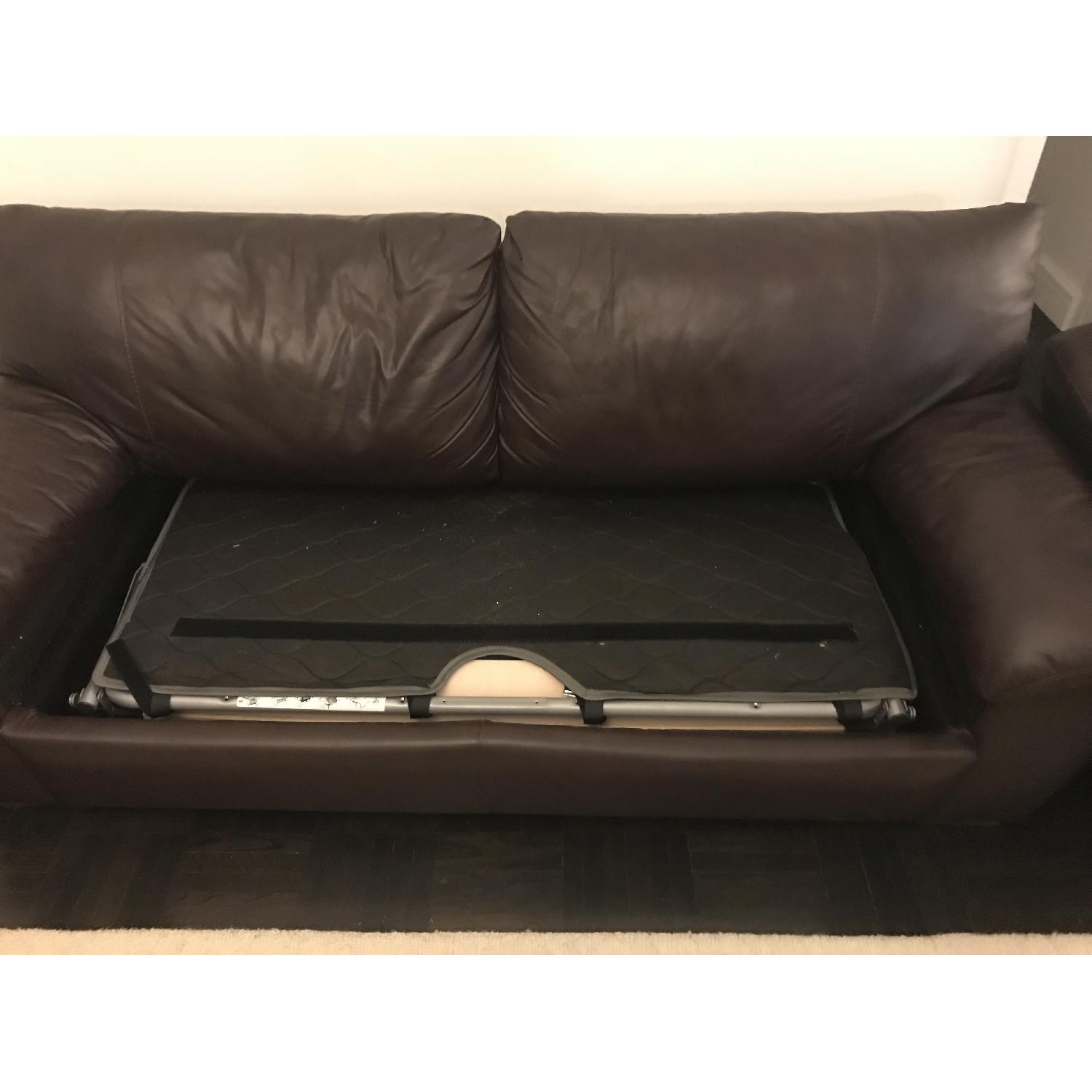 Ikea Vreta Leather Sleeper Sofa - AptDeco