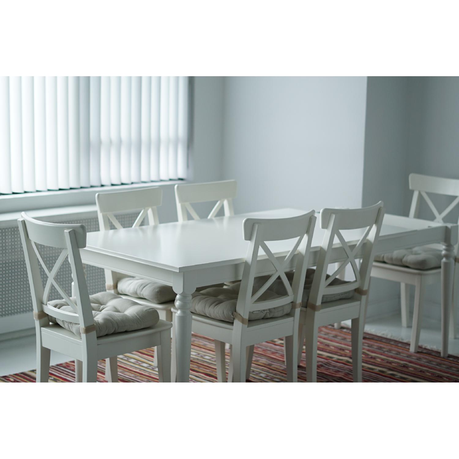 Ikea Ingatorp Extendable Dining Table w/ 6 Chairs - image-1
