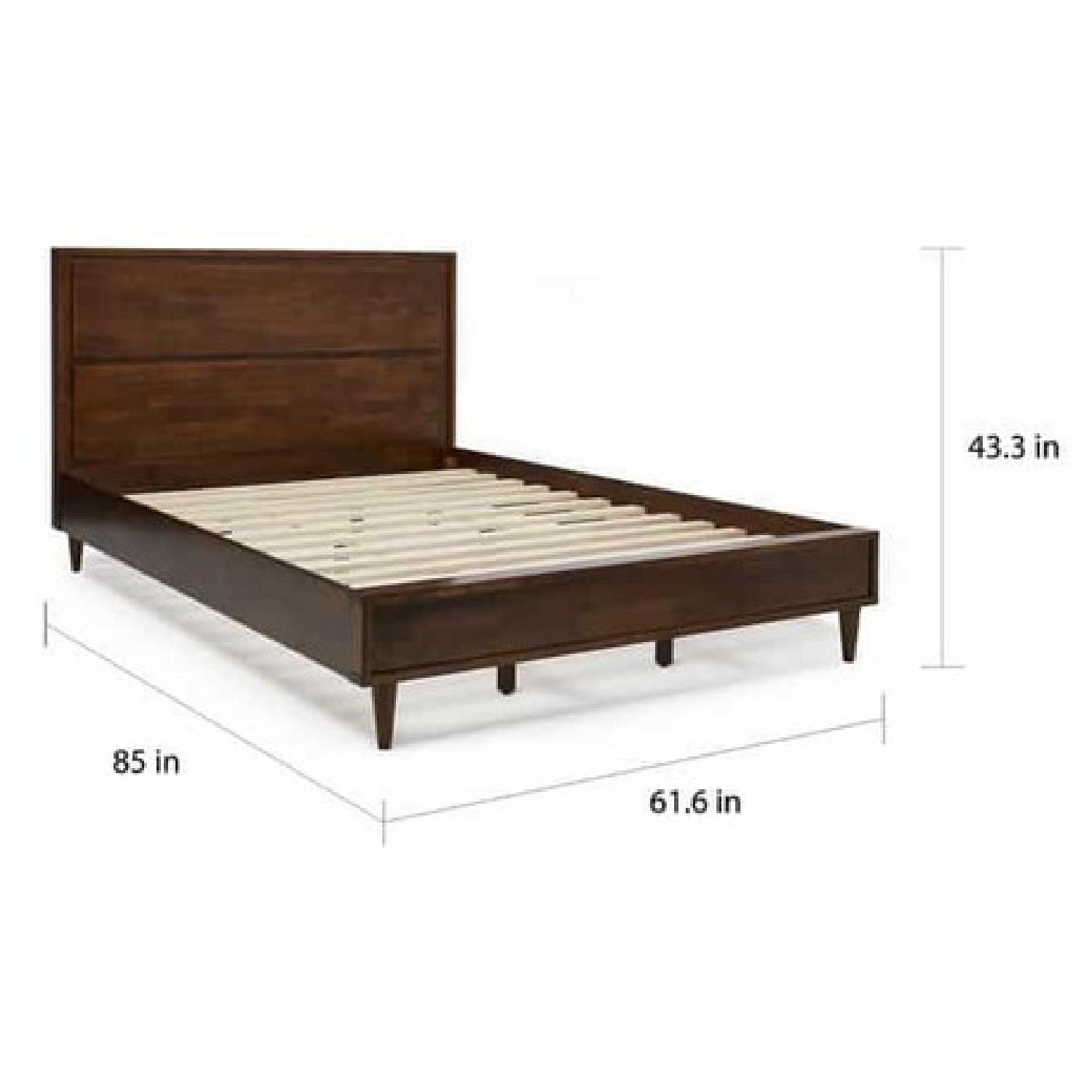 Vilas Mid-Century Style Queen Bed Frame - image-1