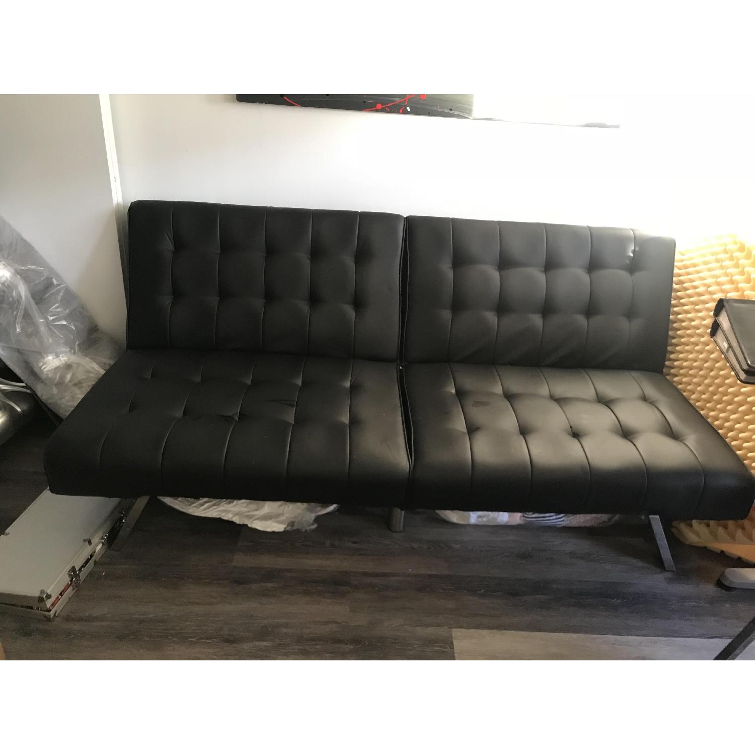 Black Convertible Twin Size Sleeper Sofa - image-1