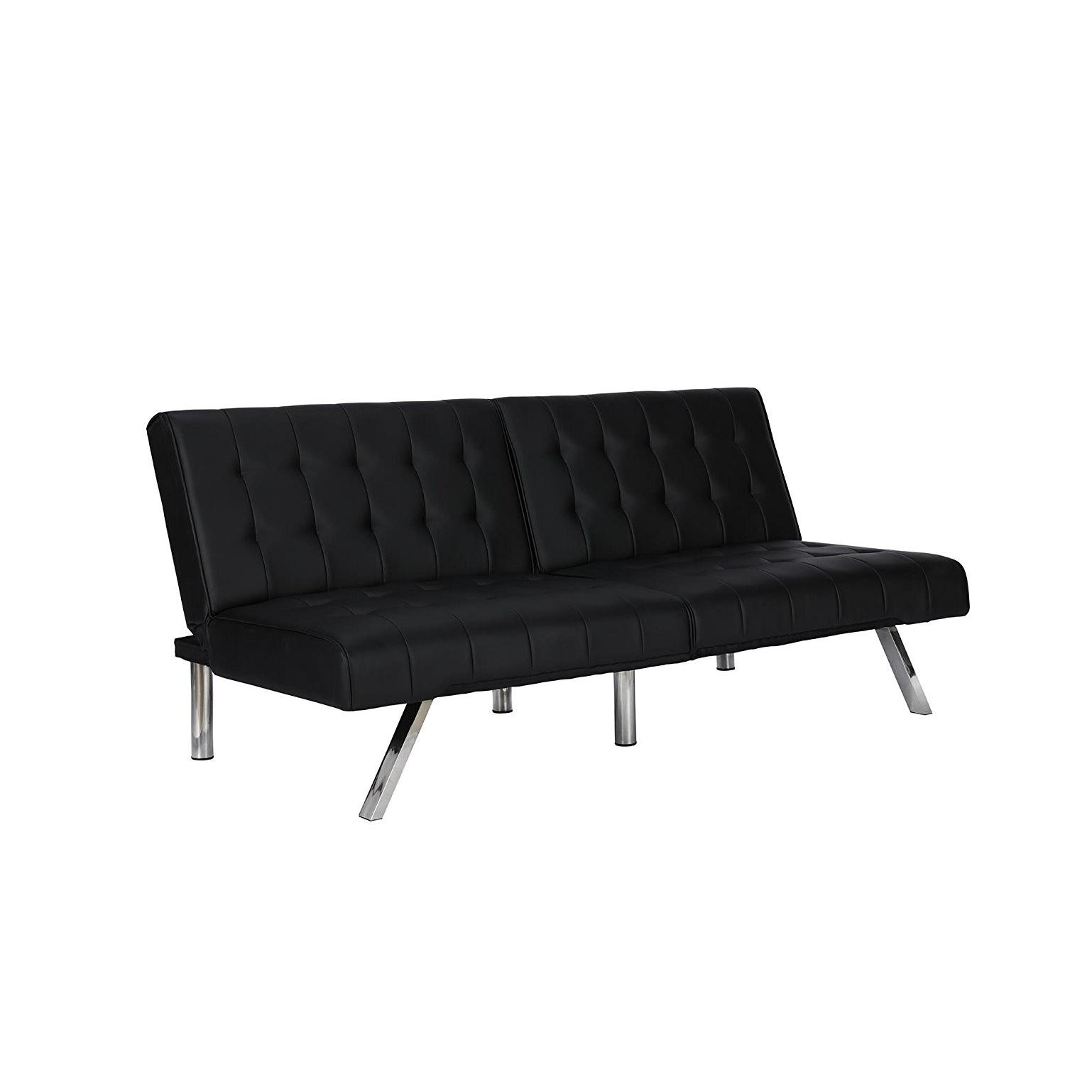 Black Convertible Twin Size Sleeper Sofa - image-0