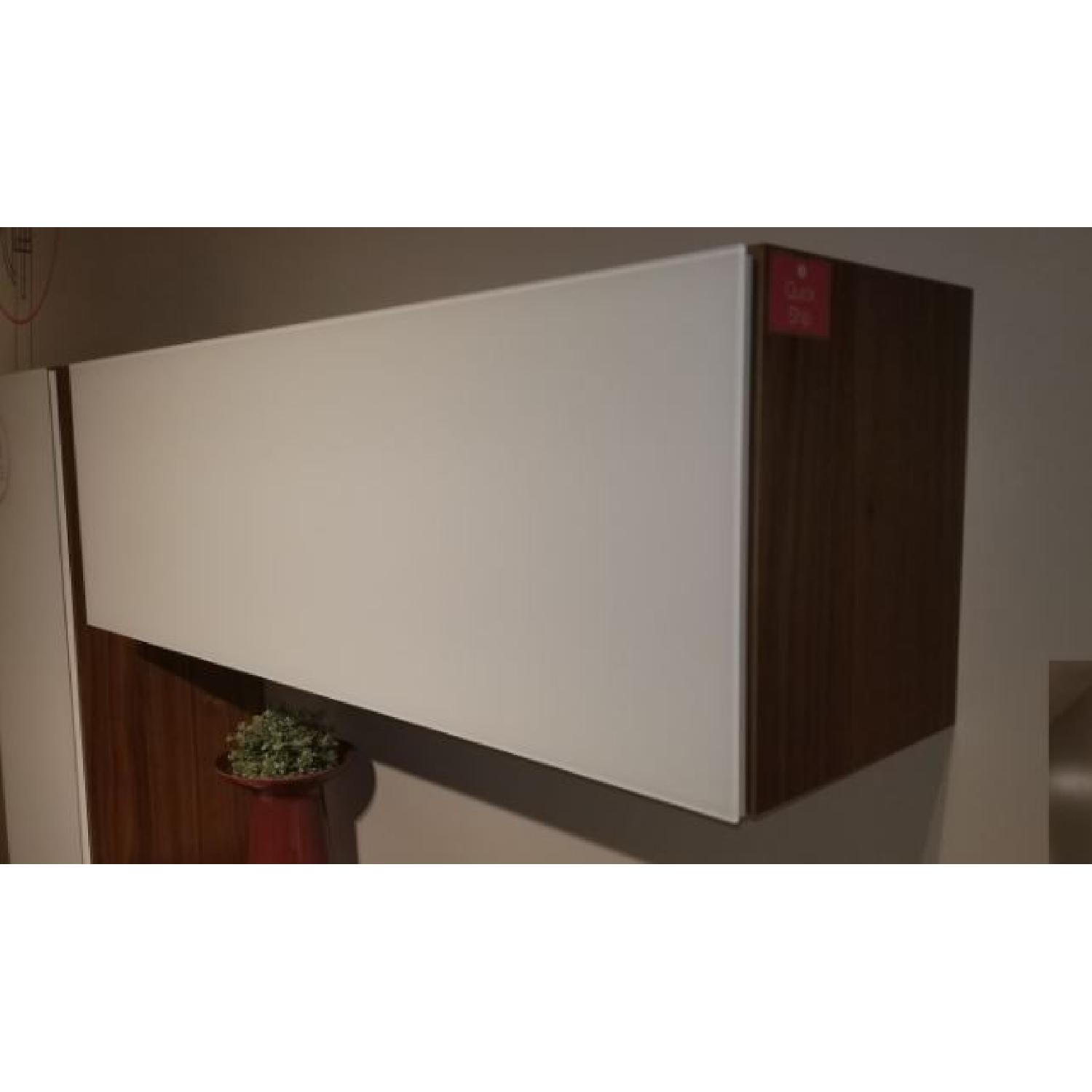 Calligaris Inbox Wall Cabinet in Walnut w/ Glass Doors - image-1