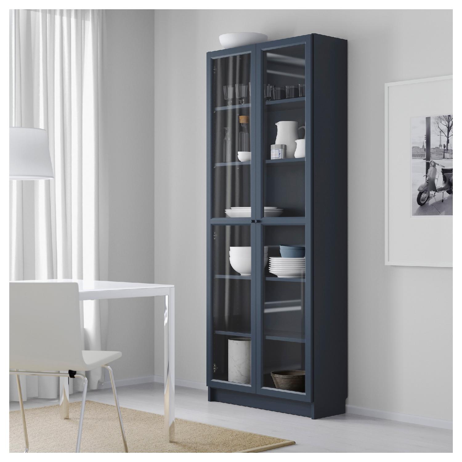 Ikea Billy Bookcase w/ Glass Doors - image-1