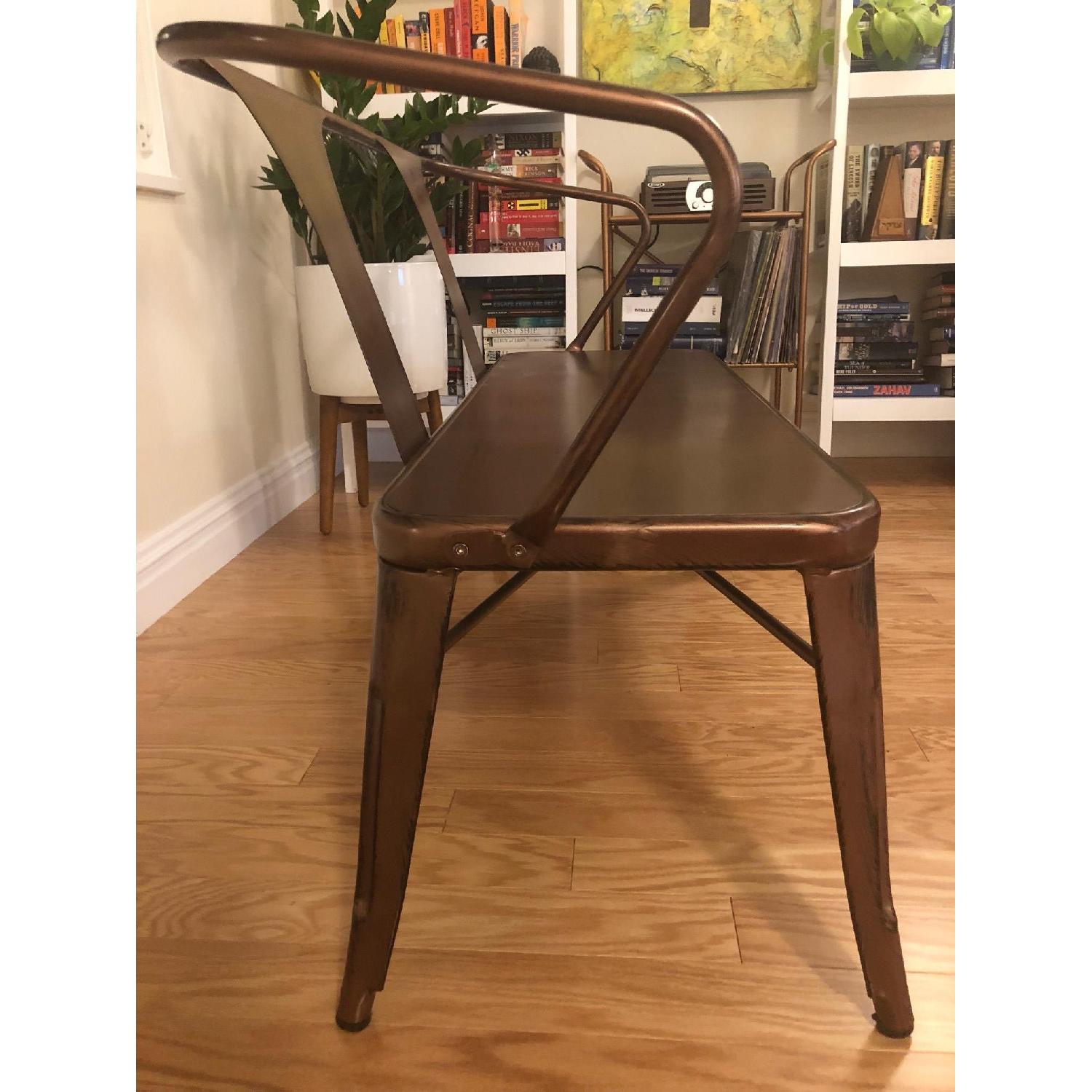 Tabouret Brushed Copper Metal Dining Bench - image-2