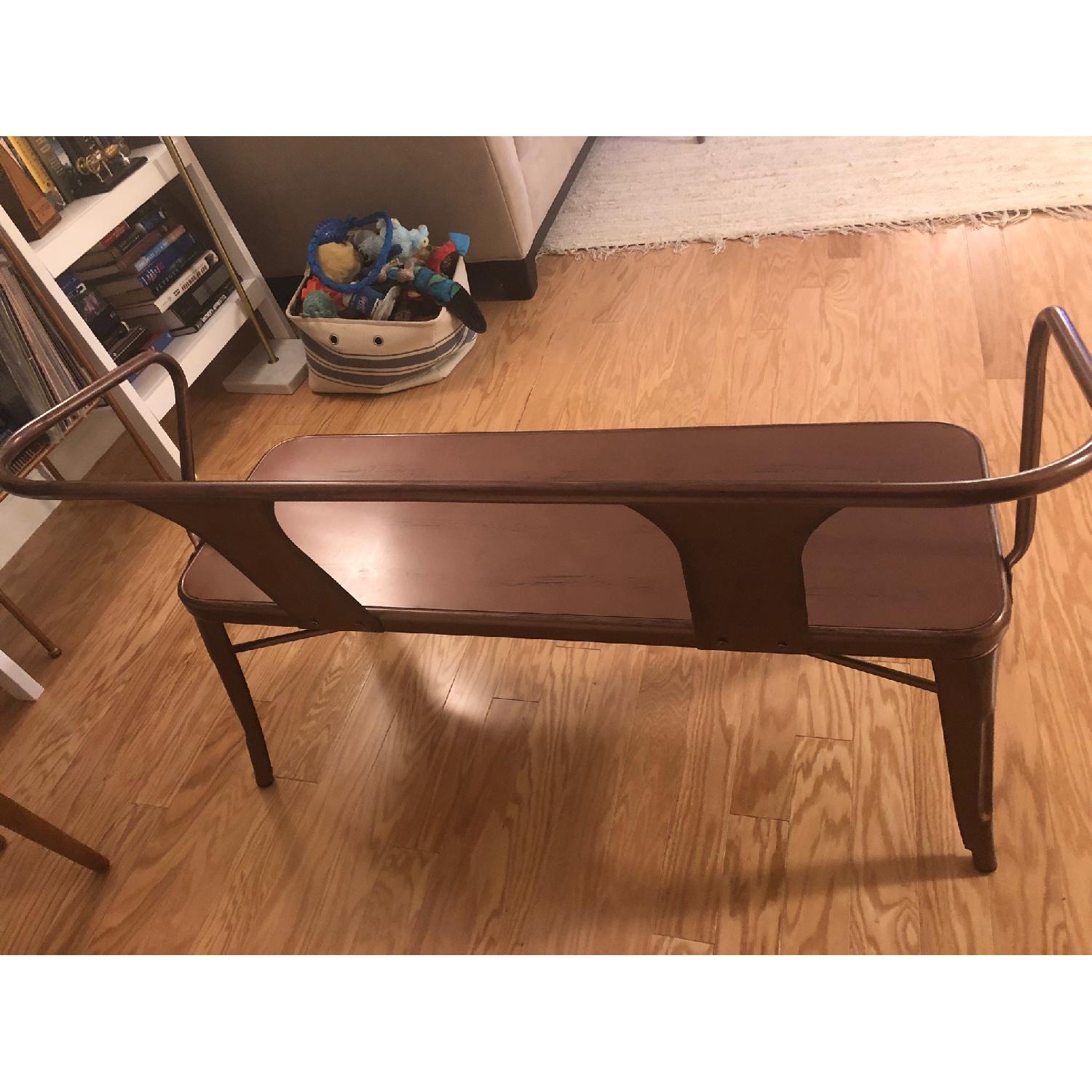 Tabouret Brushed Copper Metal Dining Bench - image-4