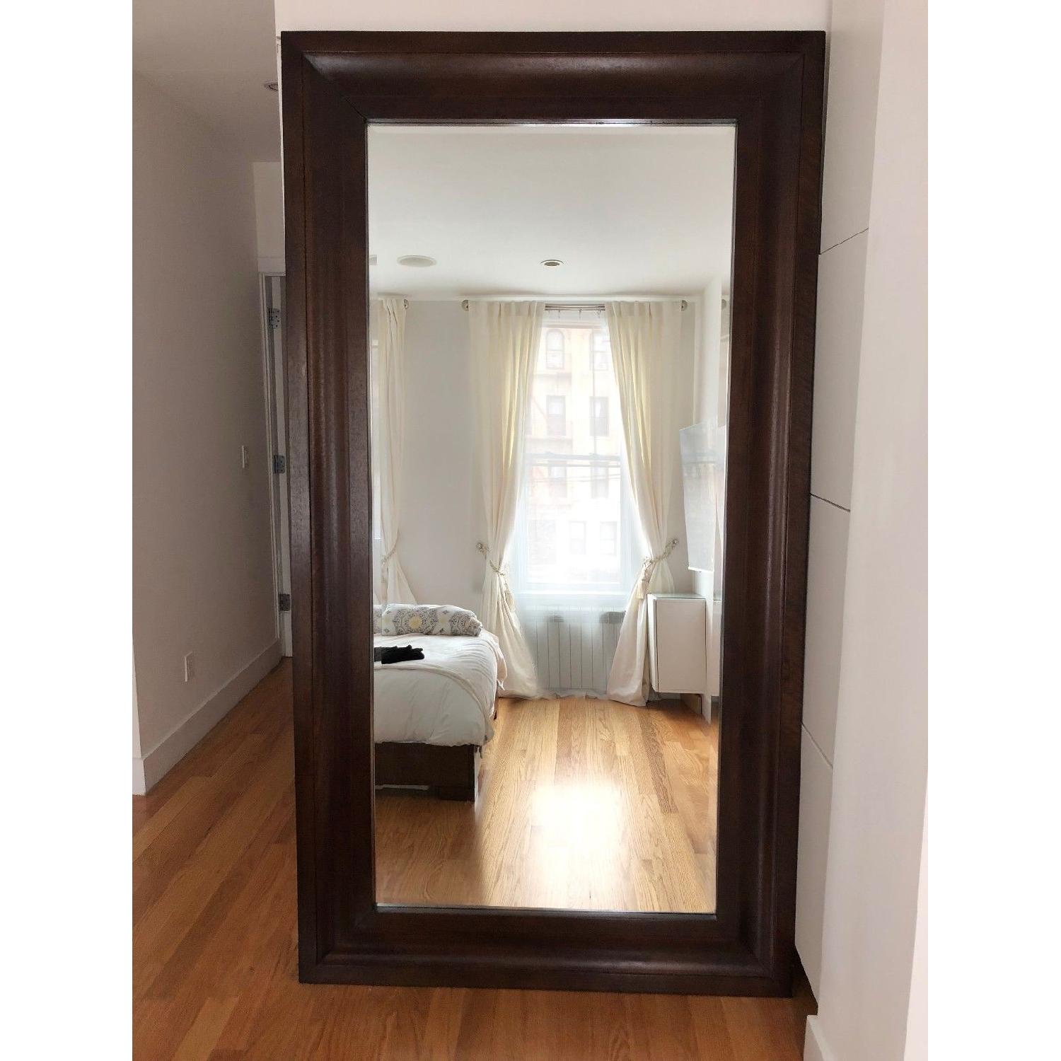 Crate & Barrel Beverly Floor Mirror in Wood w/ Walnut Finish - image-1