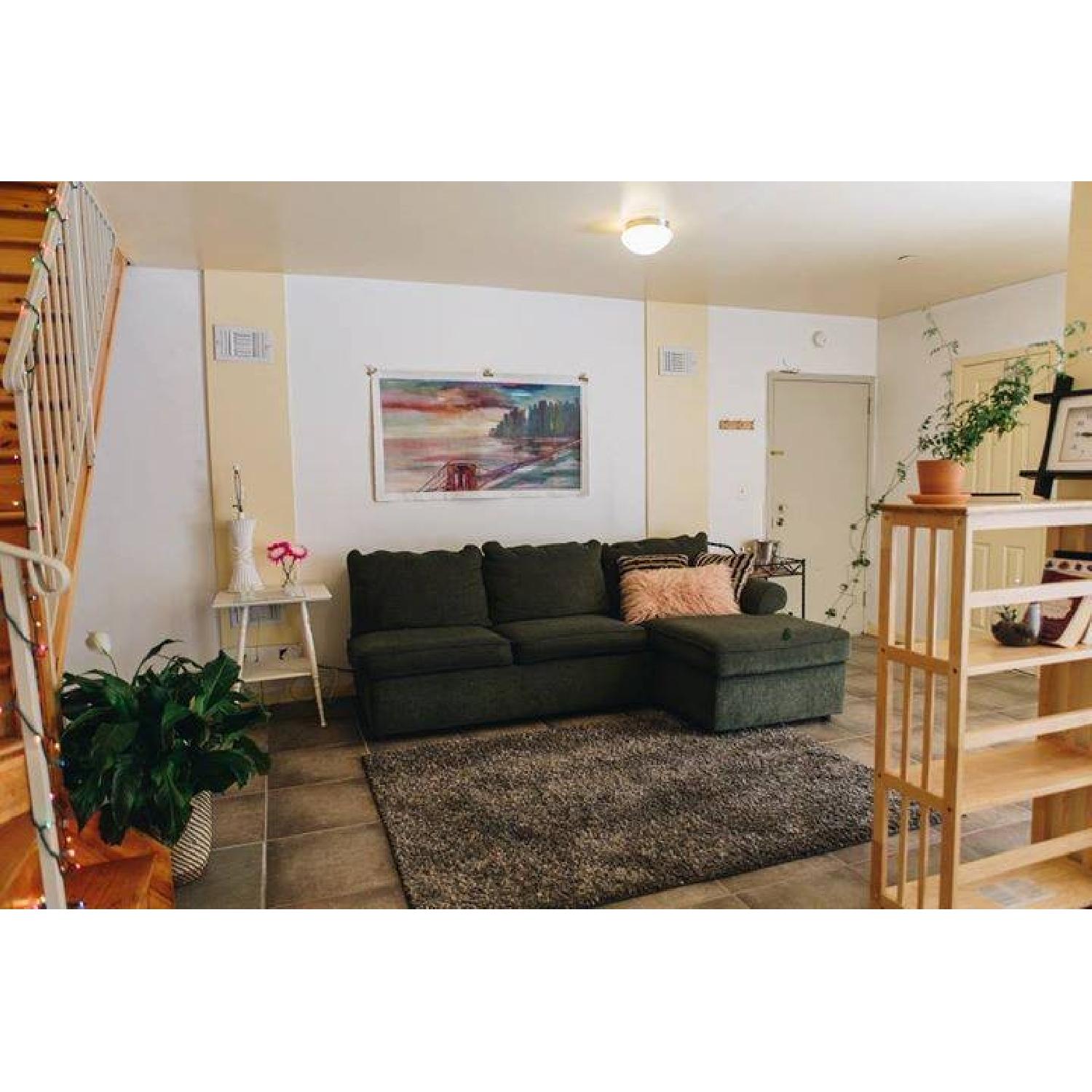 La-Z-Boy L-Shaped Forest Green Sectional Sofa - image-2