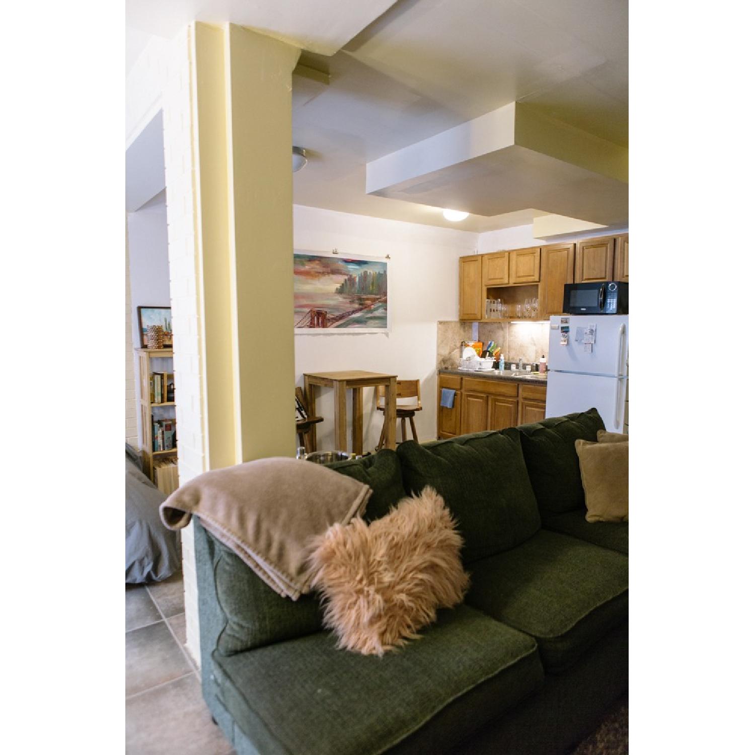 La-Z-Boy L-Shaped Forest Green Sectional Sofa - image-3