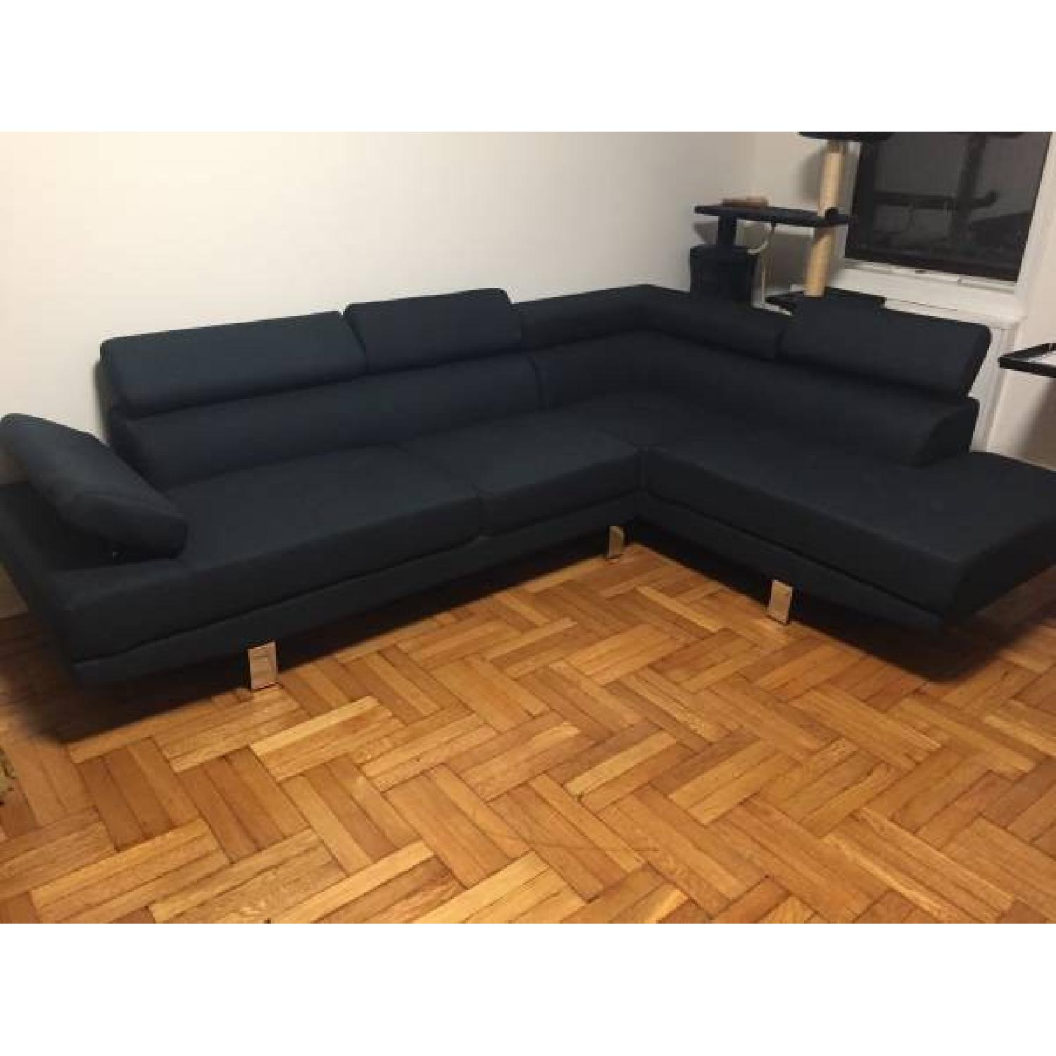 Infini Furnishings 2-Piece Blue Sectional - image-1