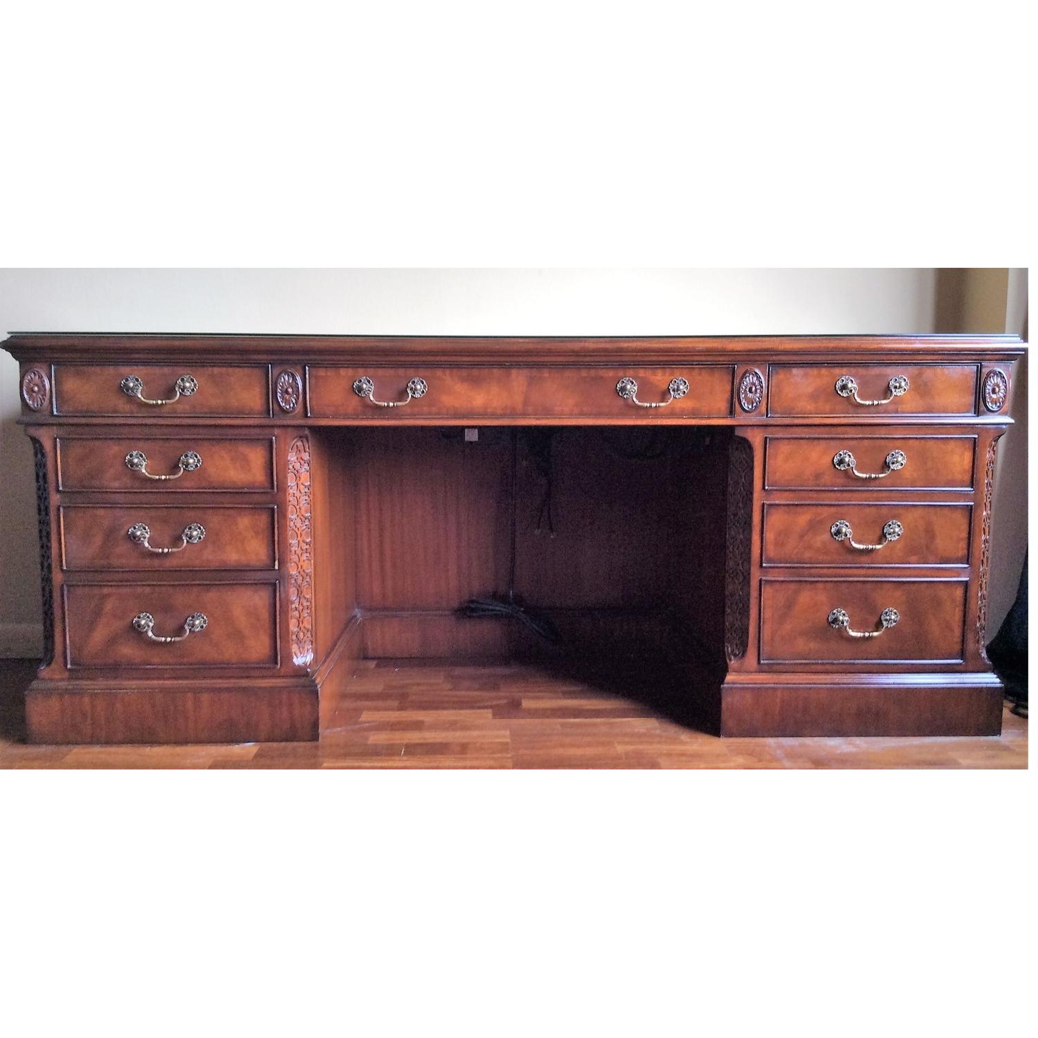 Lloyd Buxton Mahogany & Oak Computer Desk - image-1