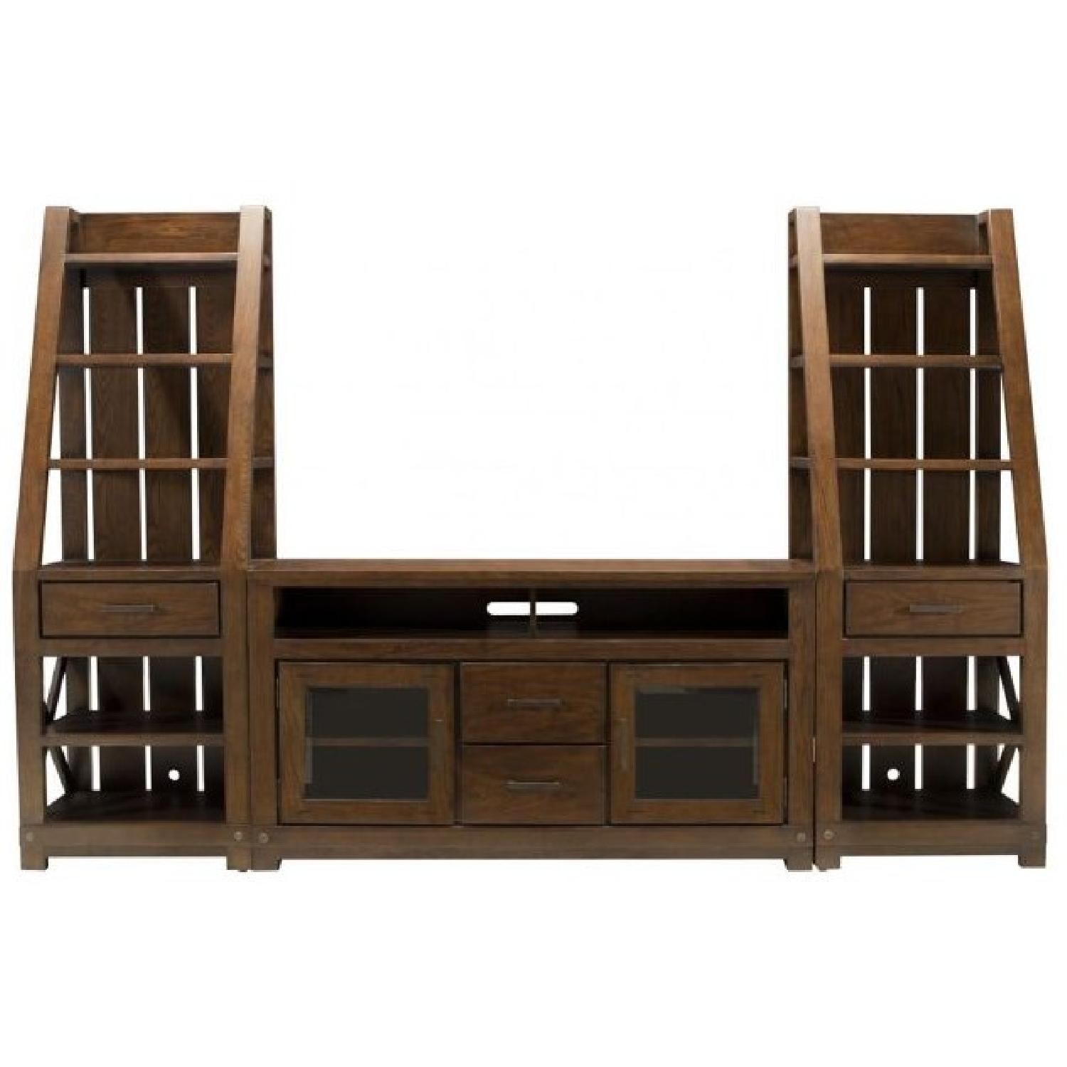 Raymour & Flanigan TV Entertainment Center w/ Bookshelves AptDeco