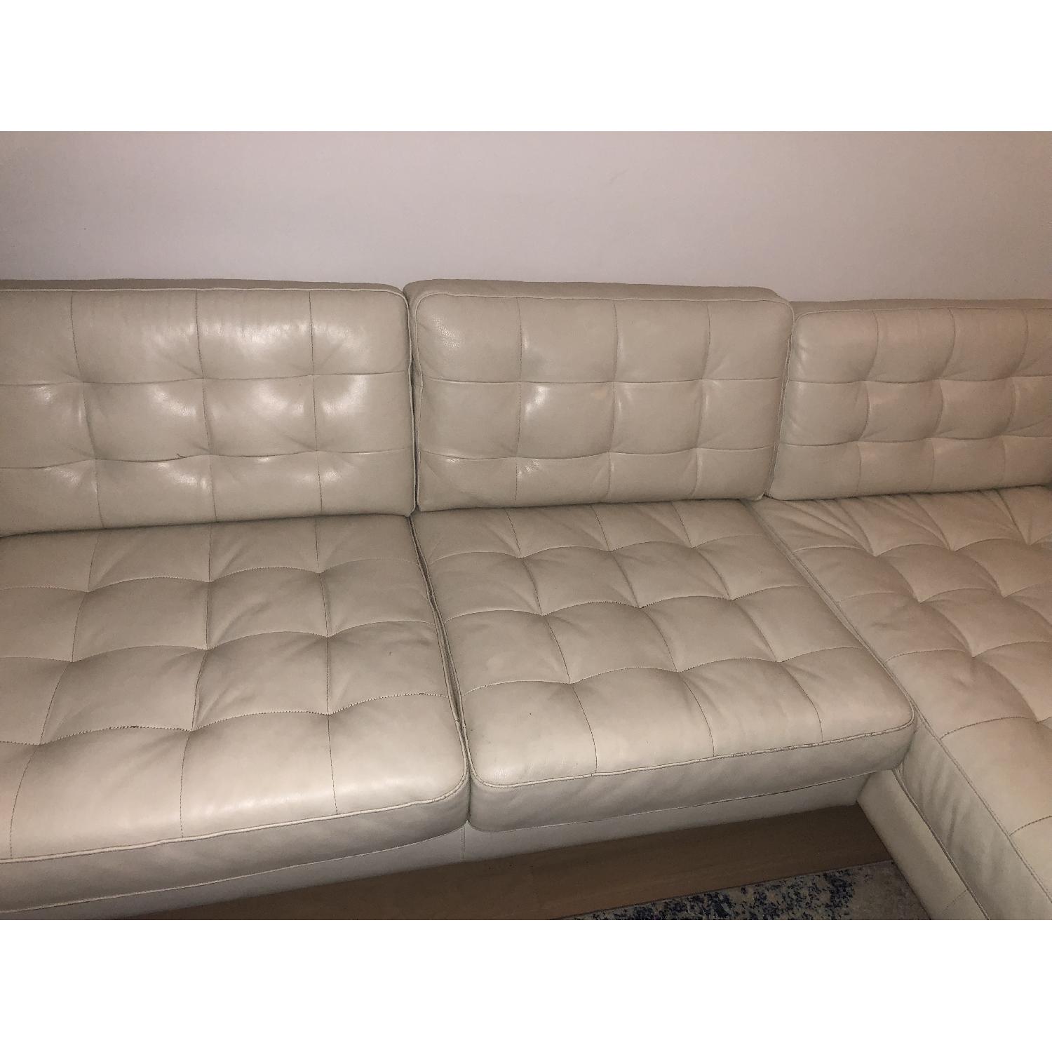 Ikea Landskrona White Leather 2-Piece Sectional Sofa - image-2