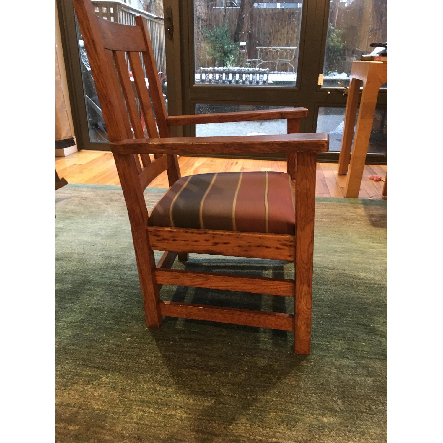 Antique Mission Oak Armchair - image-2