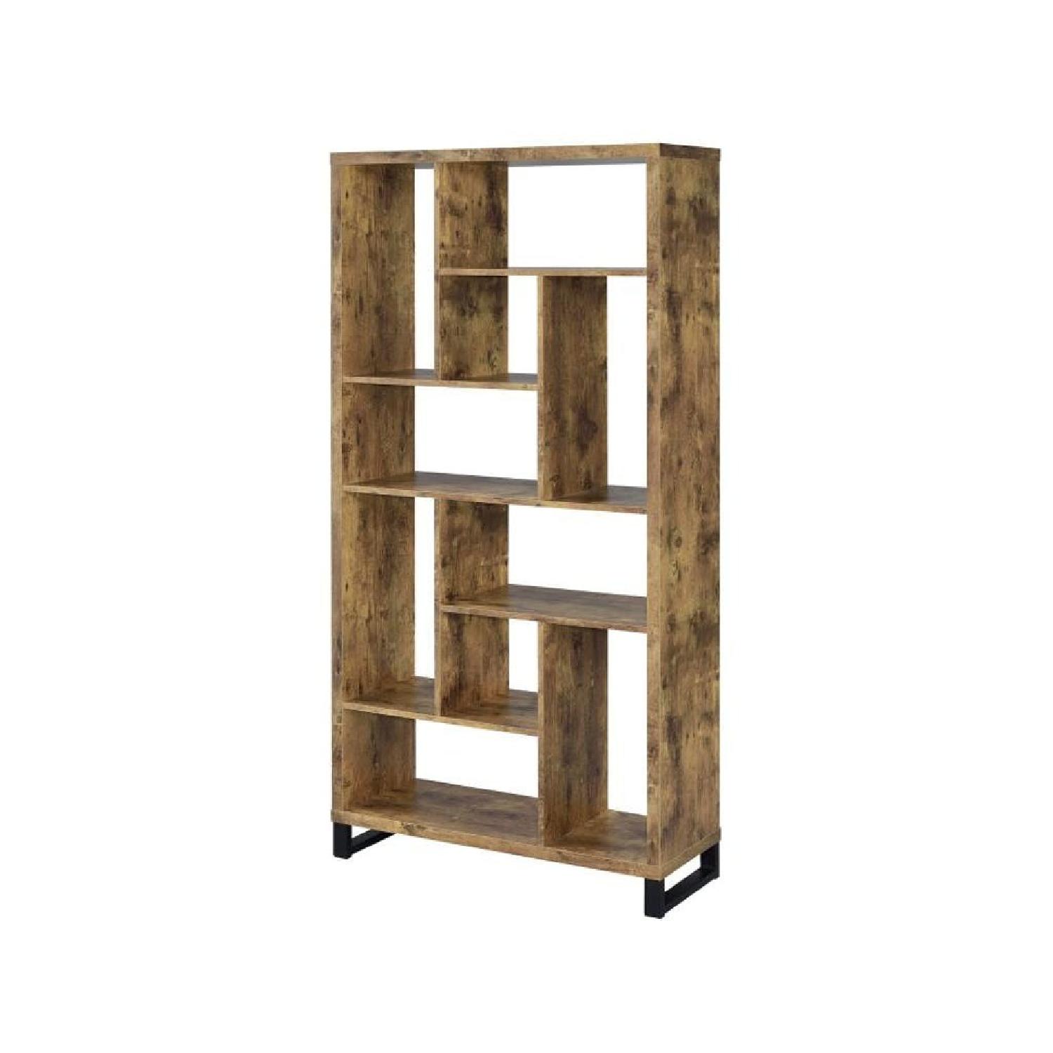 Open Bookcase w/ Different Sized Cubbies AptDeco