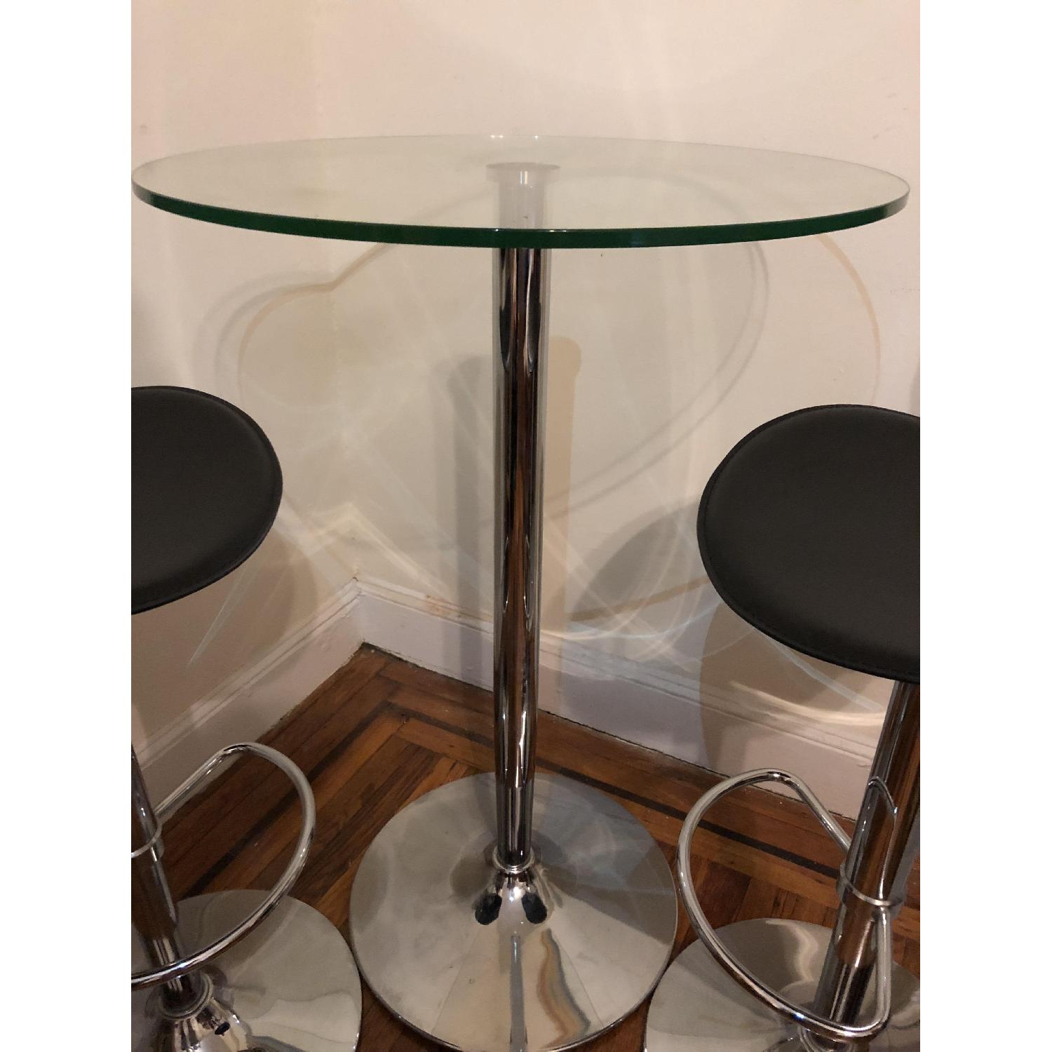 Dania Glass Bar Table w/ 2 Stools AptDeco