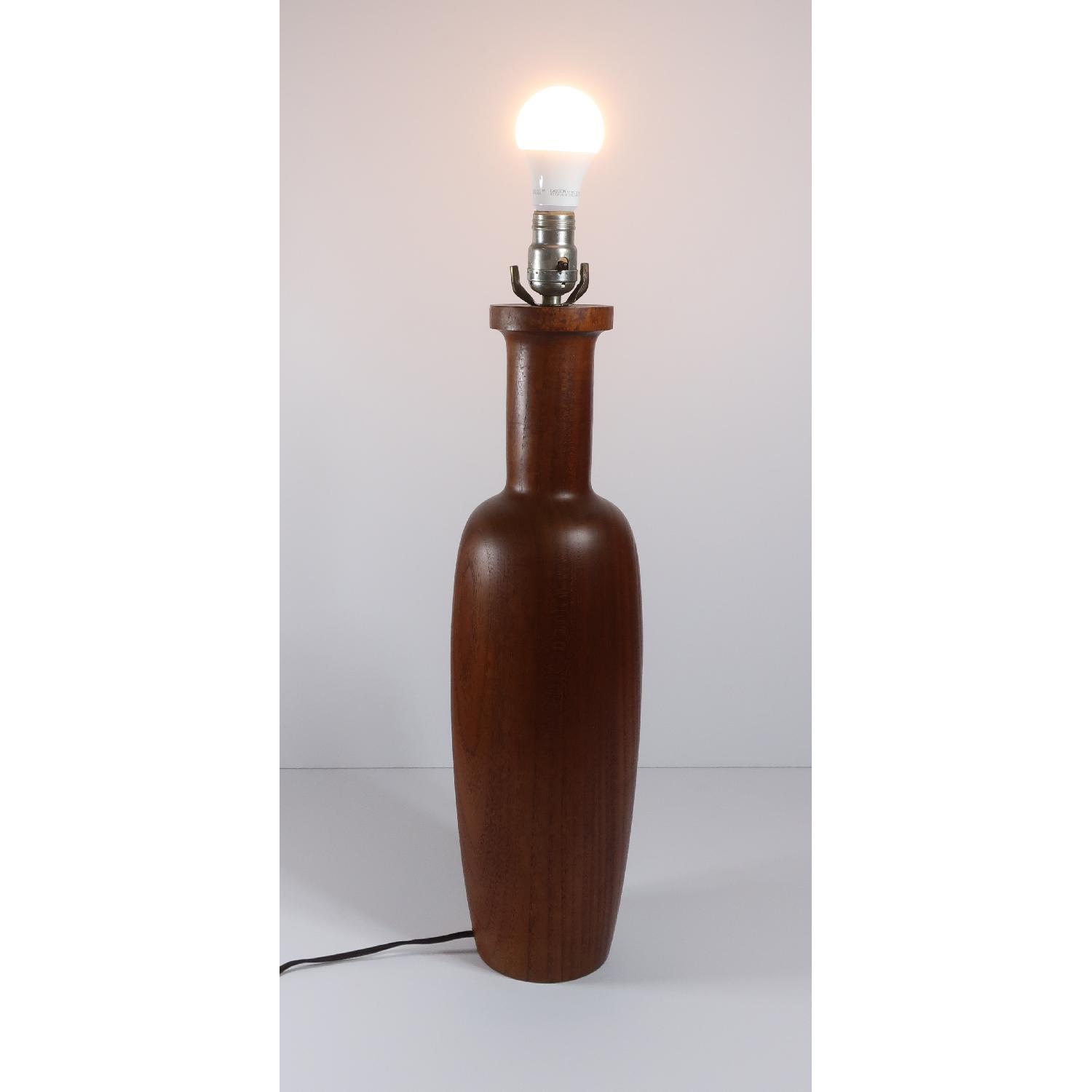 Mid Century Modern Teak Turned Table Lamp - image-3