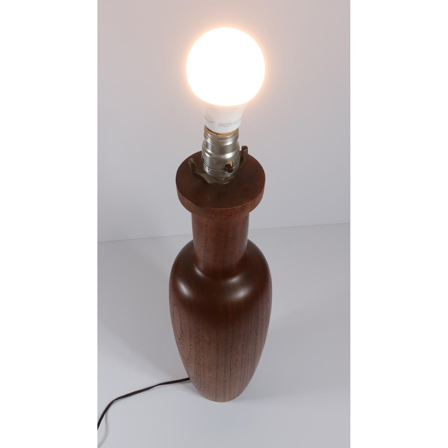 Mid Century Modern Teak Turned Table Lamp - image-5