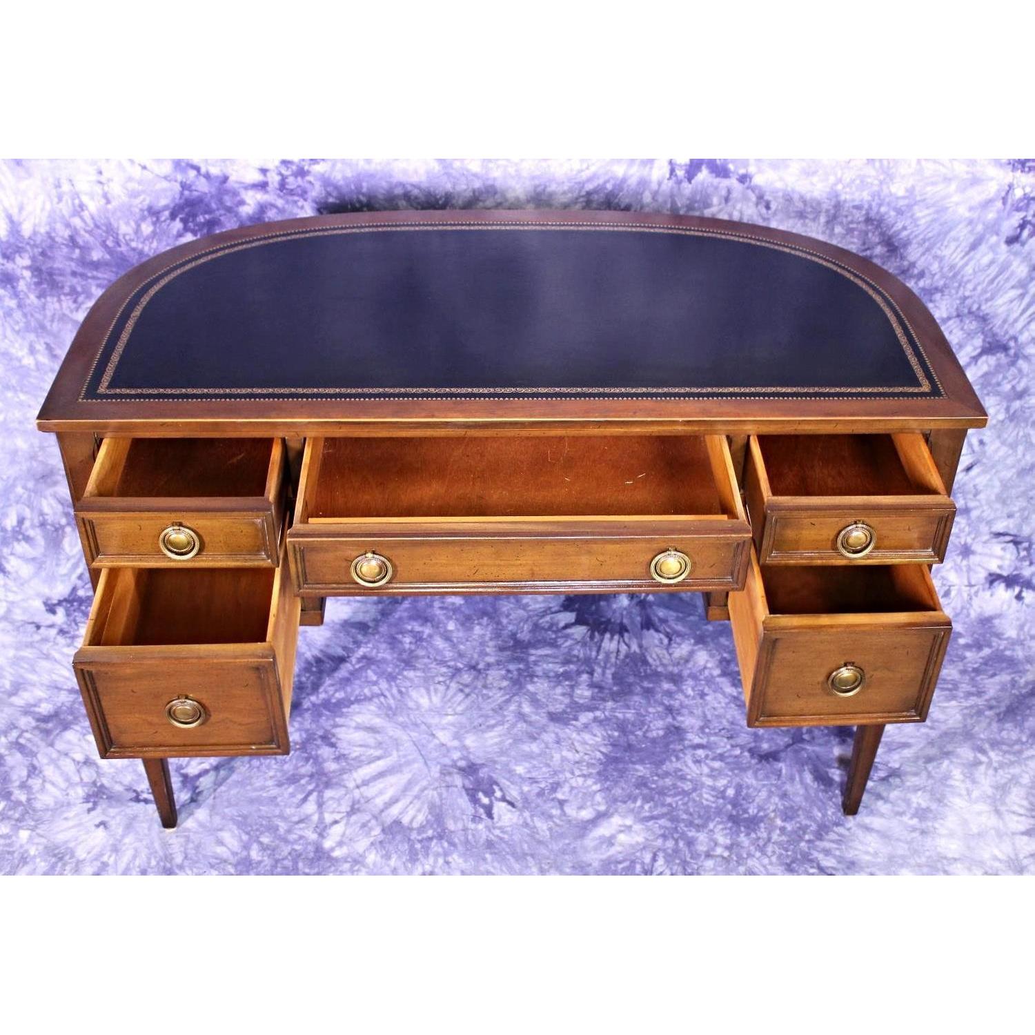 Sligh Furniture Leather Top Neoclassical Mid Century Desk - image-2