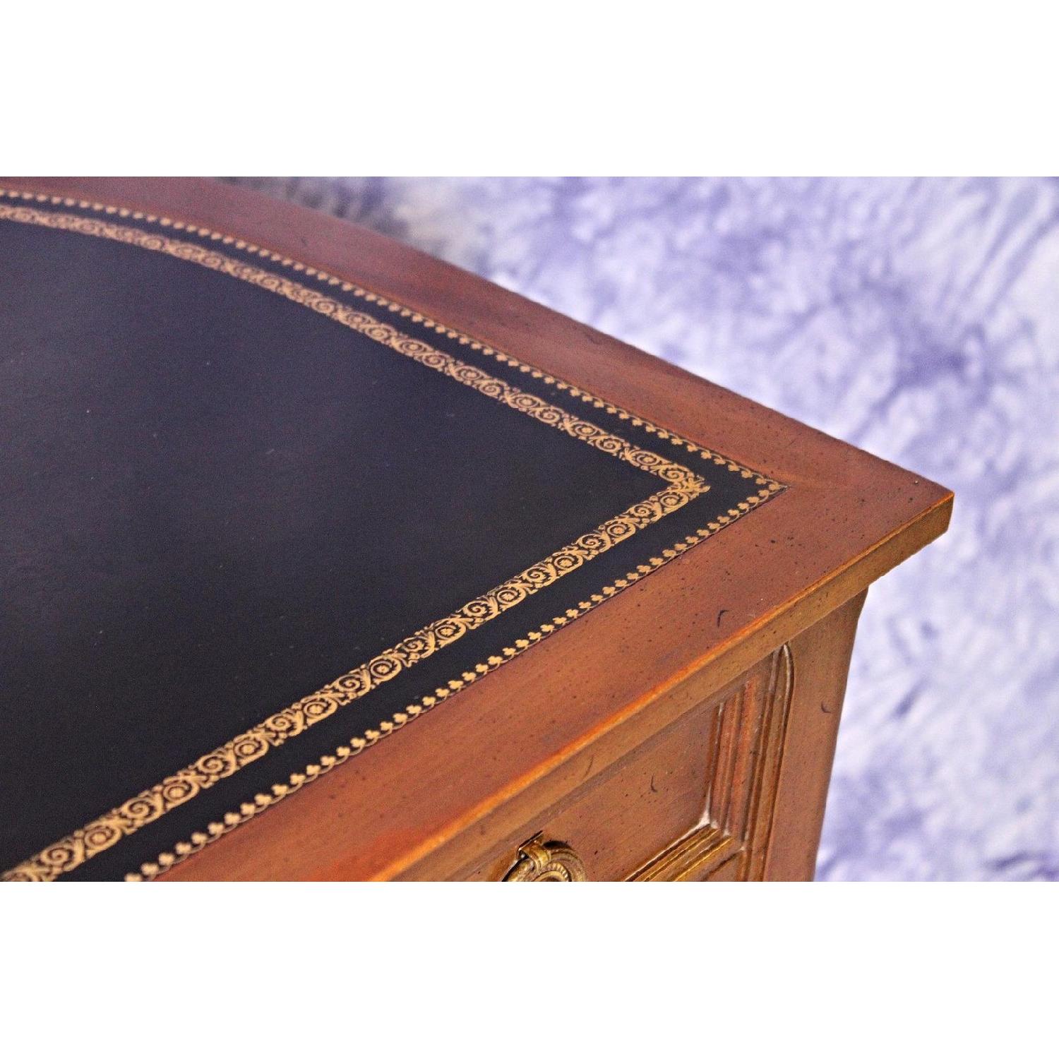 Sligh Furniture Leather Top Neoclassical Mid Century Desk - image-5
